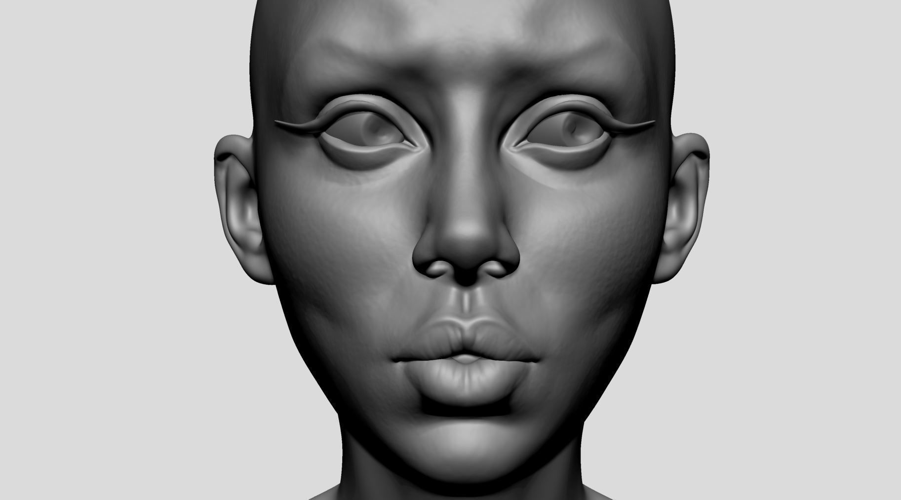 Stylized Female Head v5 3D model_9