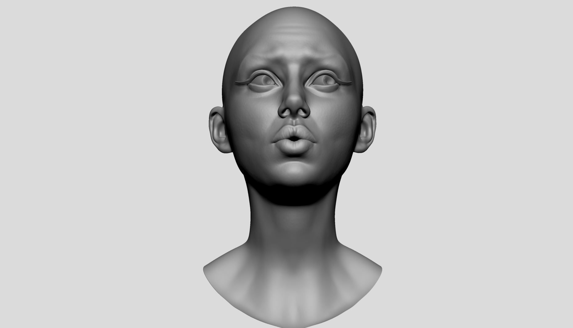 Stylized Female Head v5 3D model_8