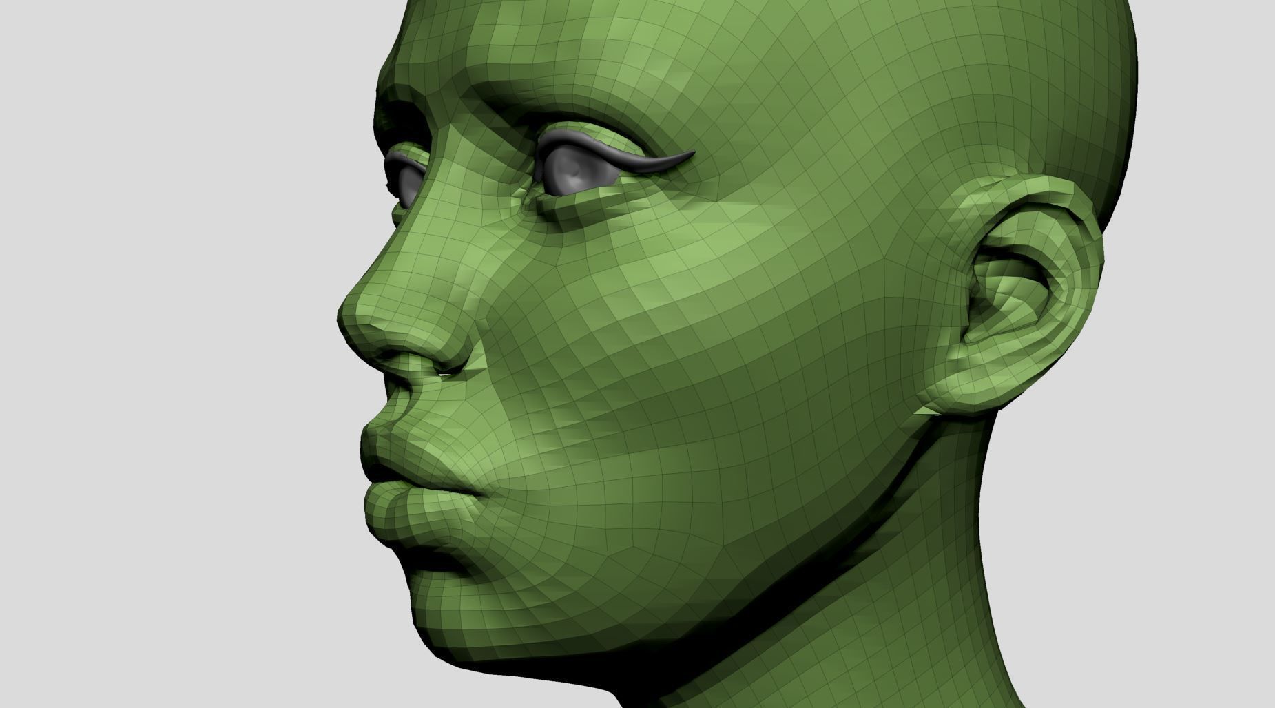 Stylized Female Head v5 3D model_11