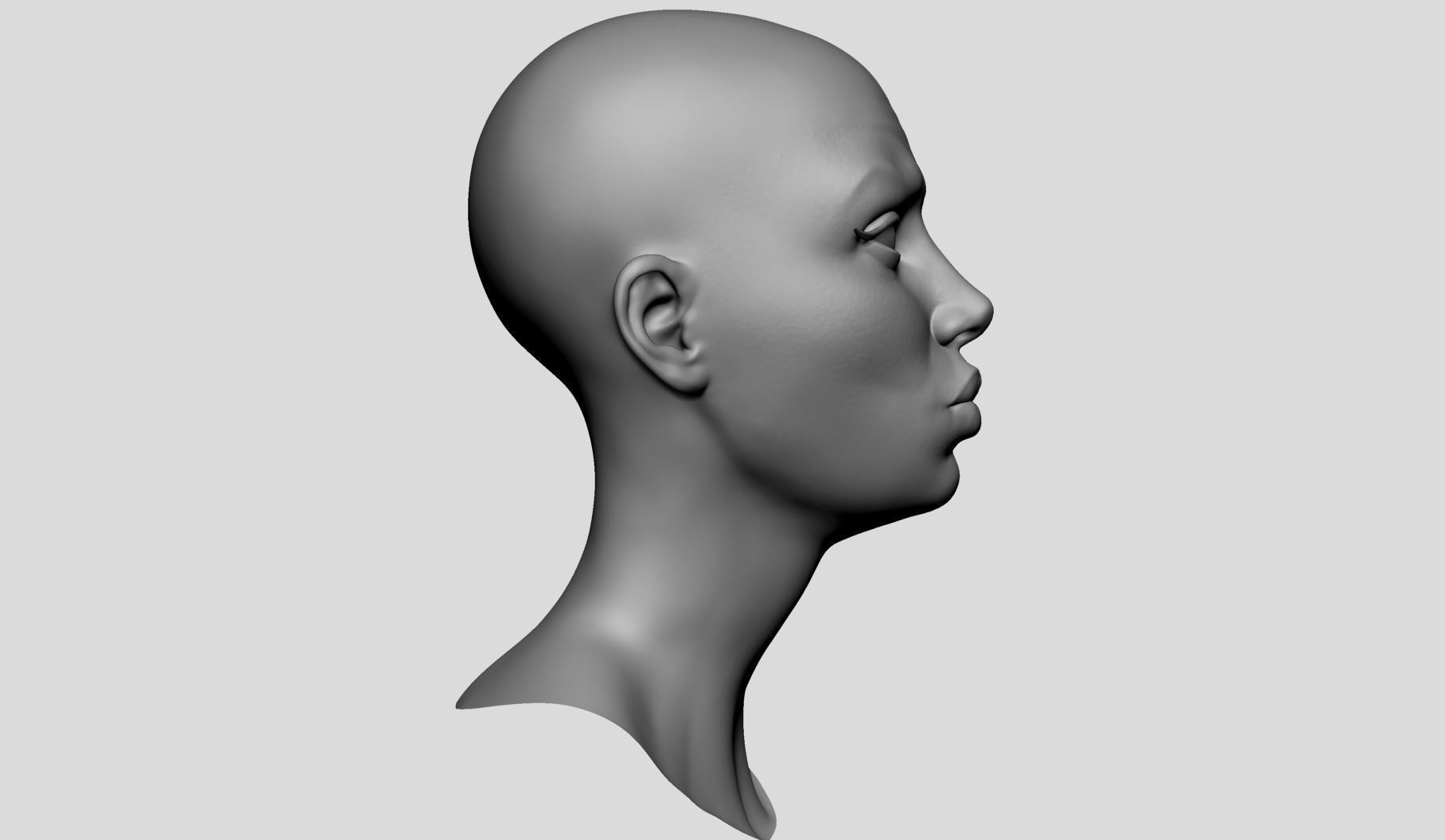 Stylized Female Head v5 3D model_2
