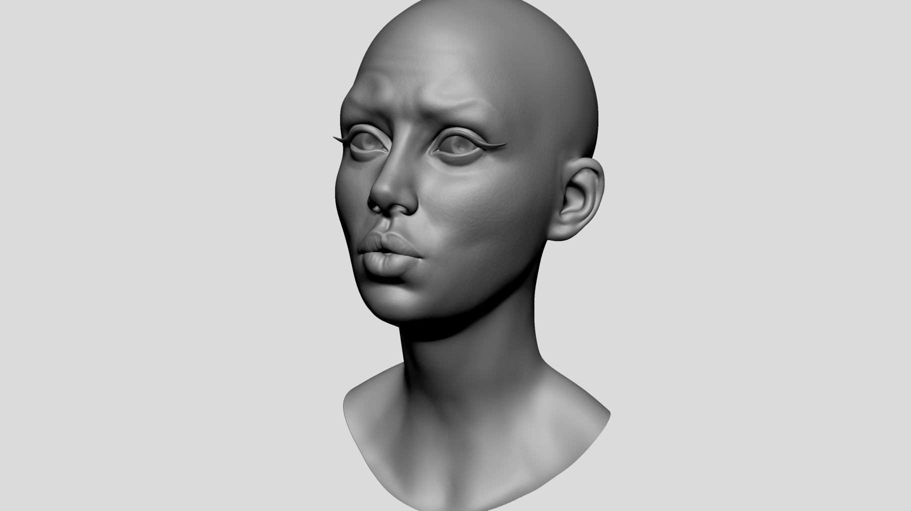 Stylized Female Head v5 3D model_6