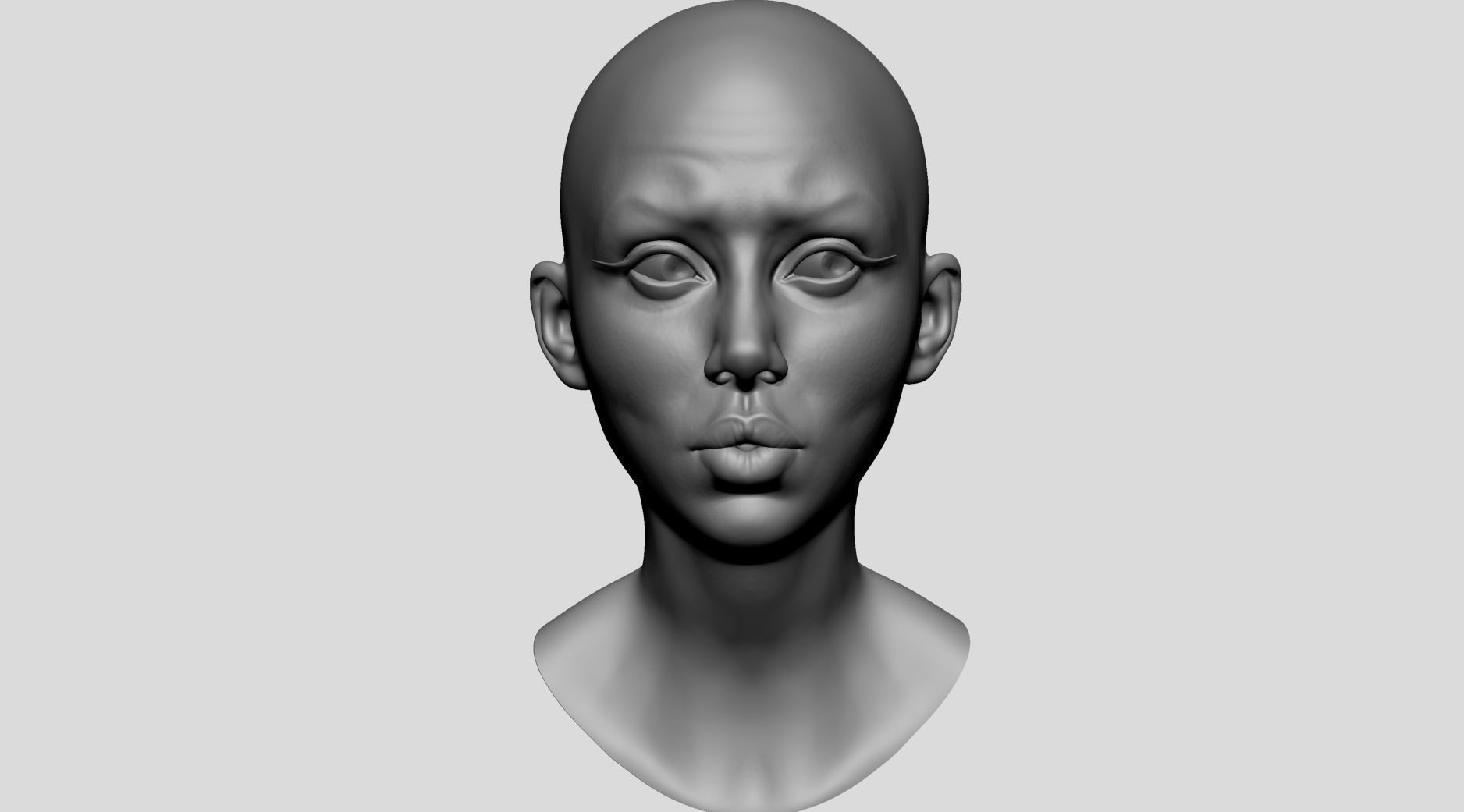 Stylized Female Head v5 3D model_7