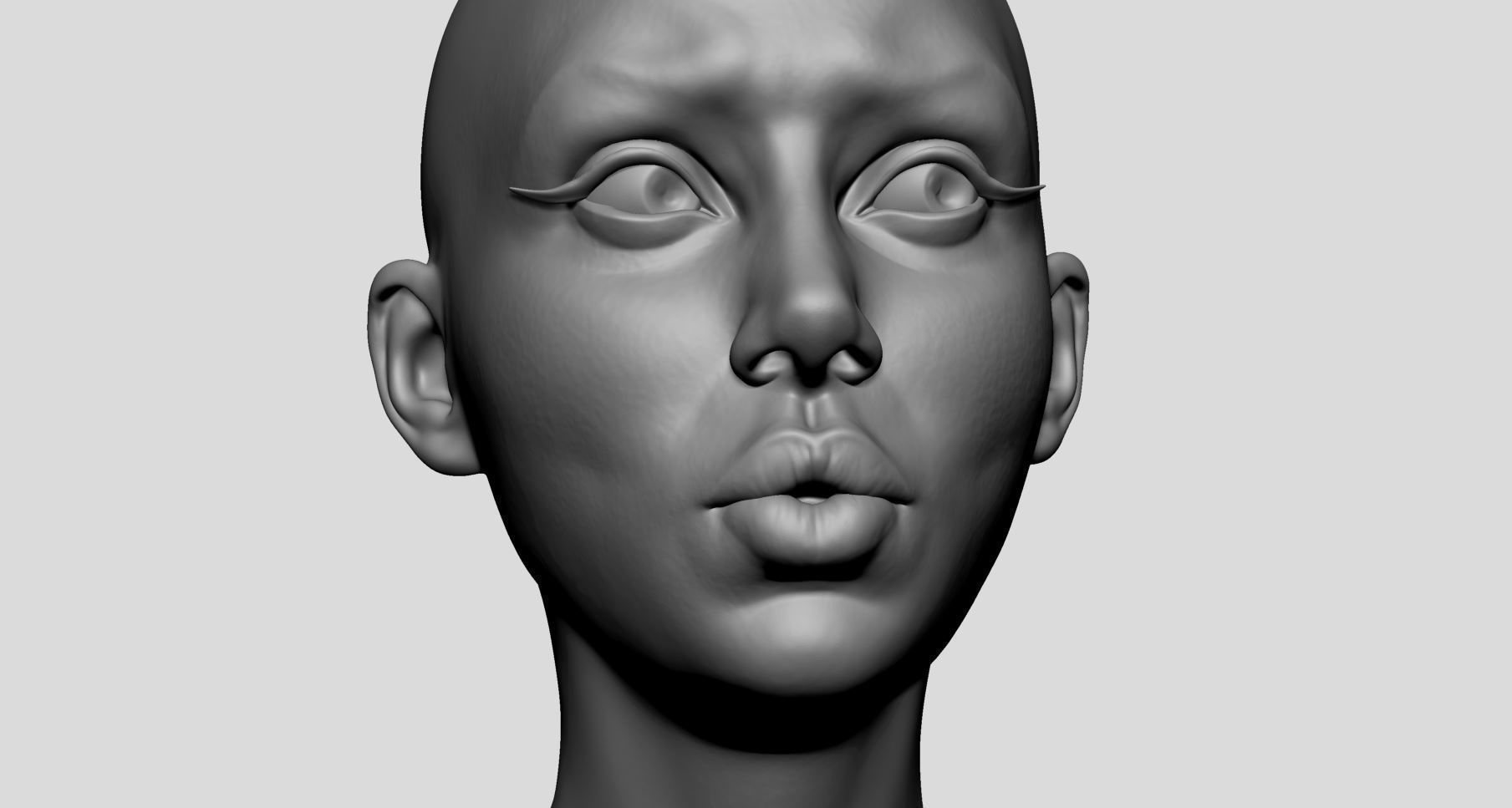 Stylized Female Head v5 3D model_13