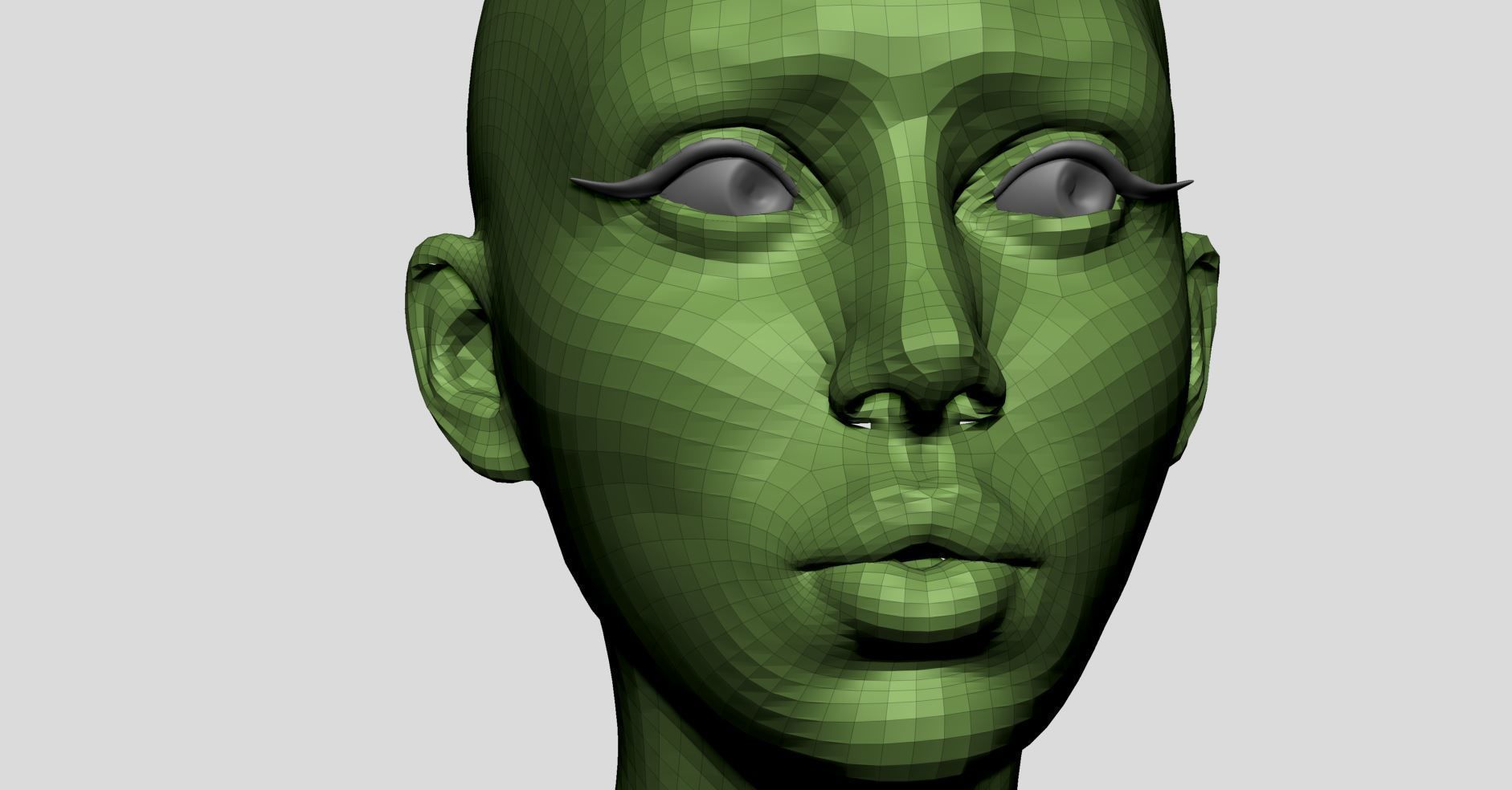 Stylized Female Head v5 3D model_10