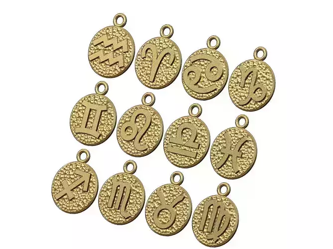 Horoscope signs coin pendant and charm collection