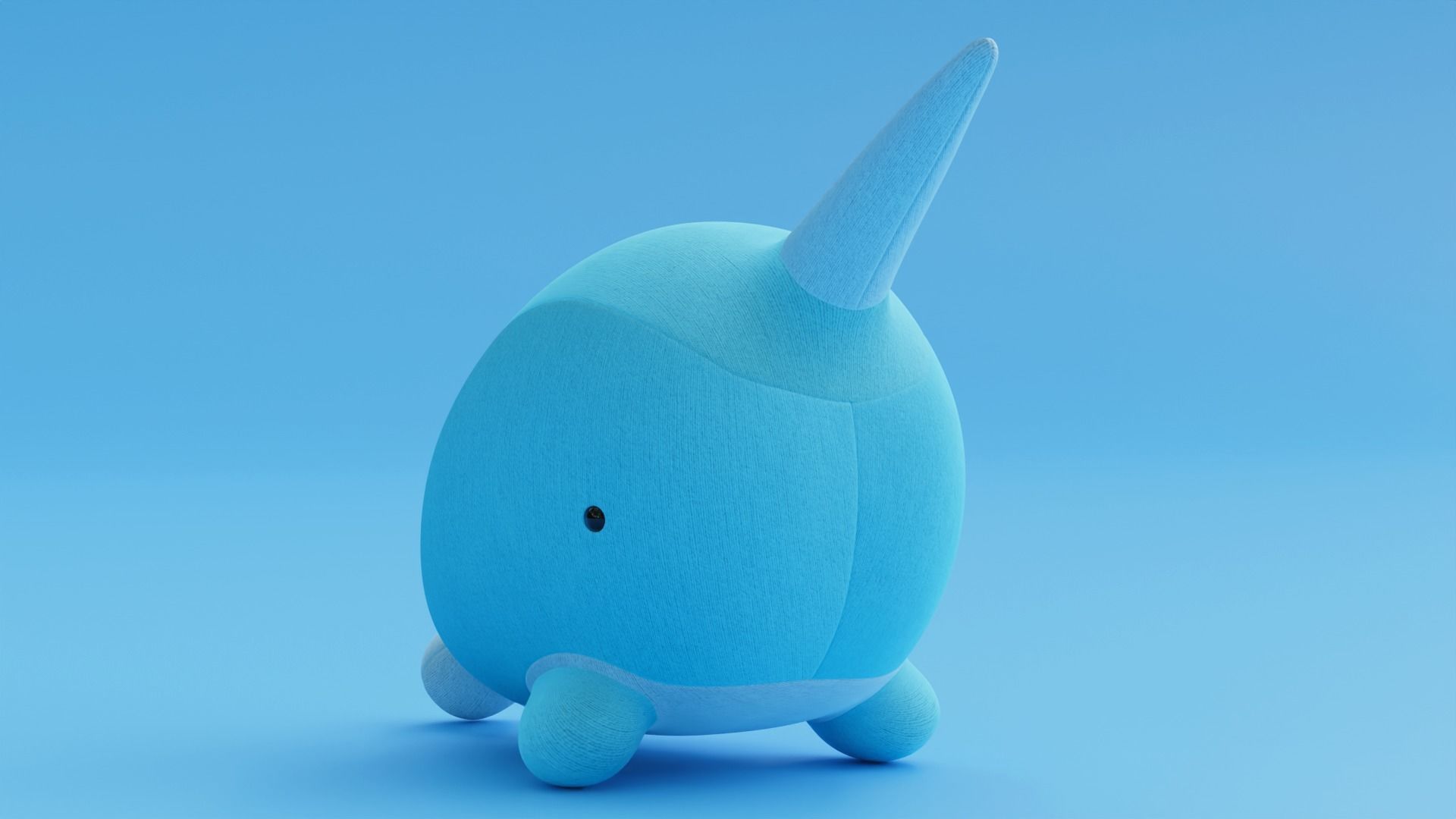 Cute plushie or doll with baked pbr textures Low-poly 3D model_8