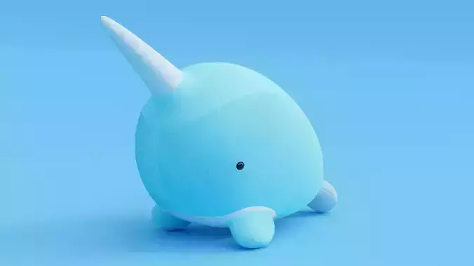 Cute plushie or doll with baked pbr textures