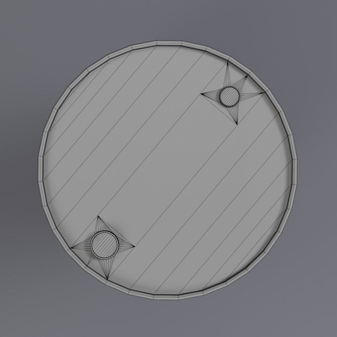 Barrel high and low-poly 3D model Low-poly 3D model_6