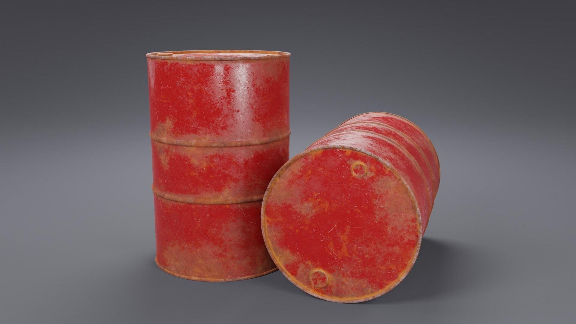 Barrel high and low-poly 3D model Low-poly 3D model_1