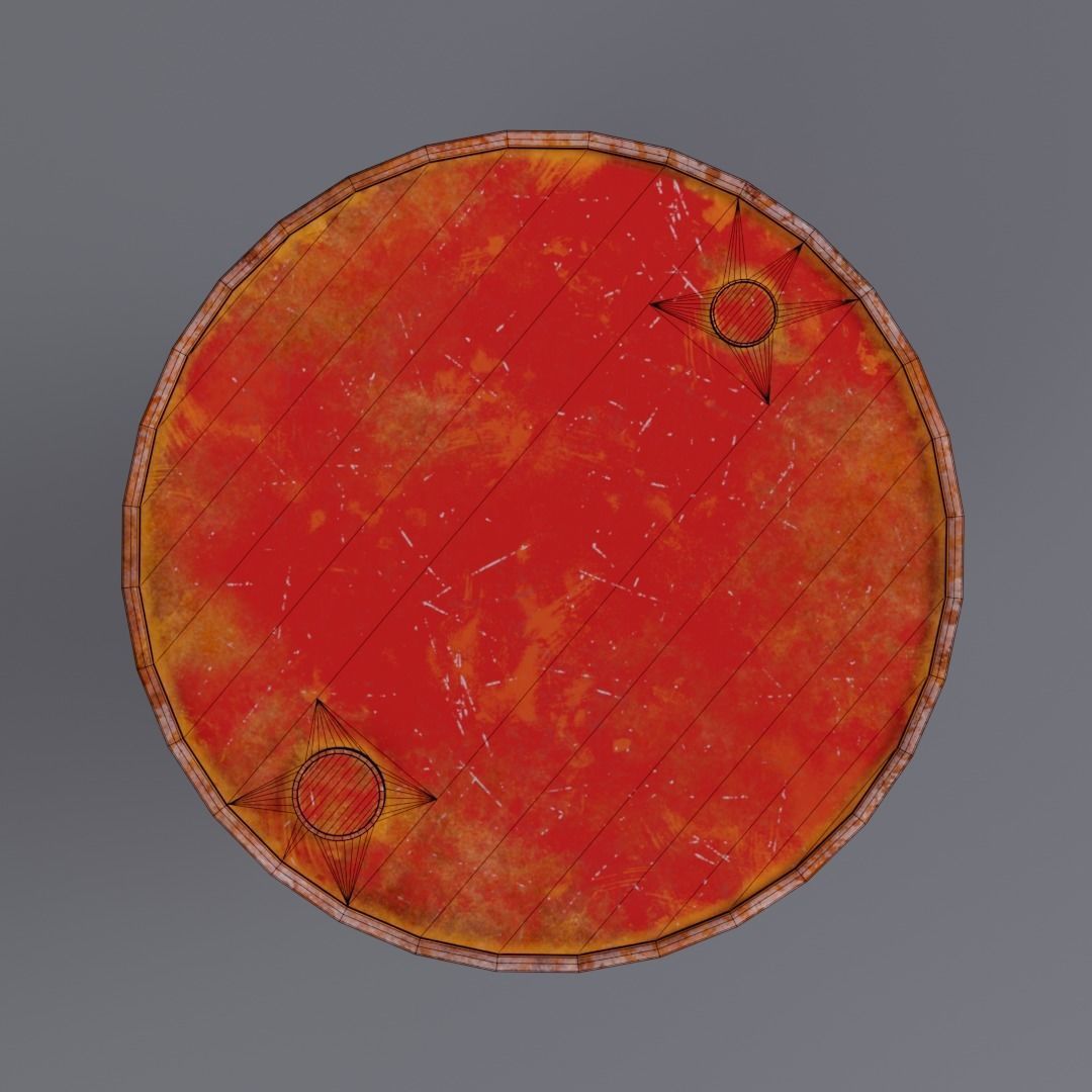 Barrel high and low-poly 3D model Low-poly 3D model_4