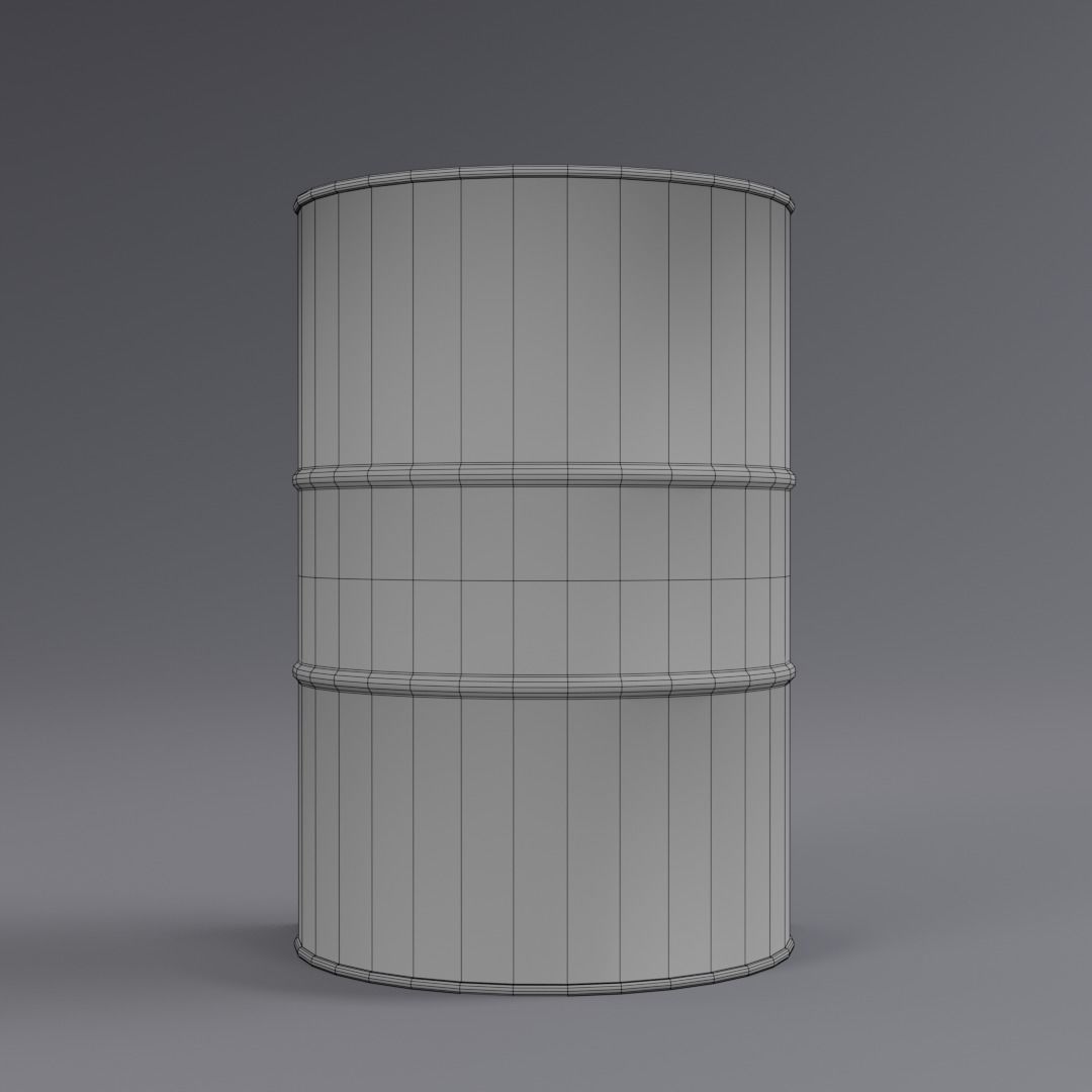 Barrel high and low-poly 3D model Low-poly 3D model_5