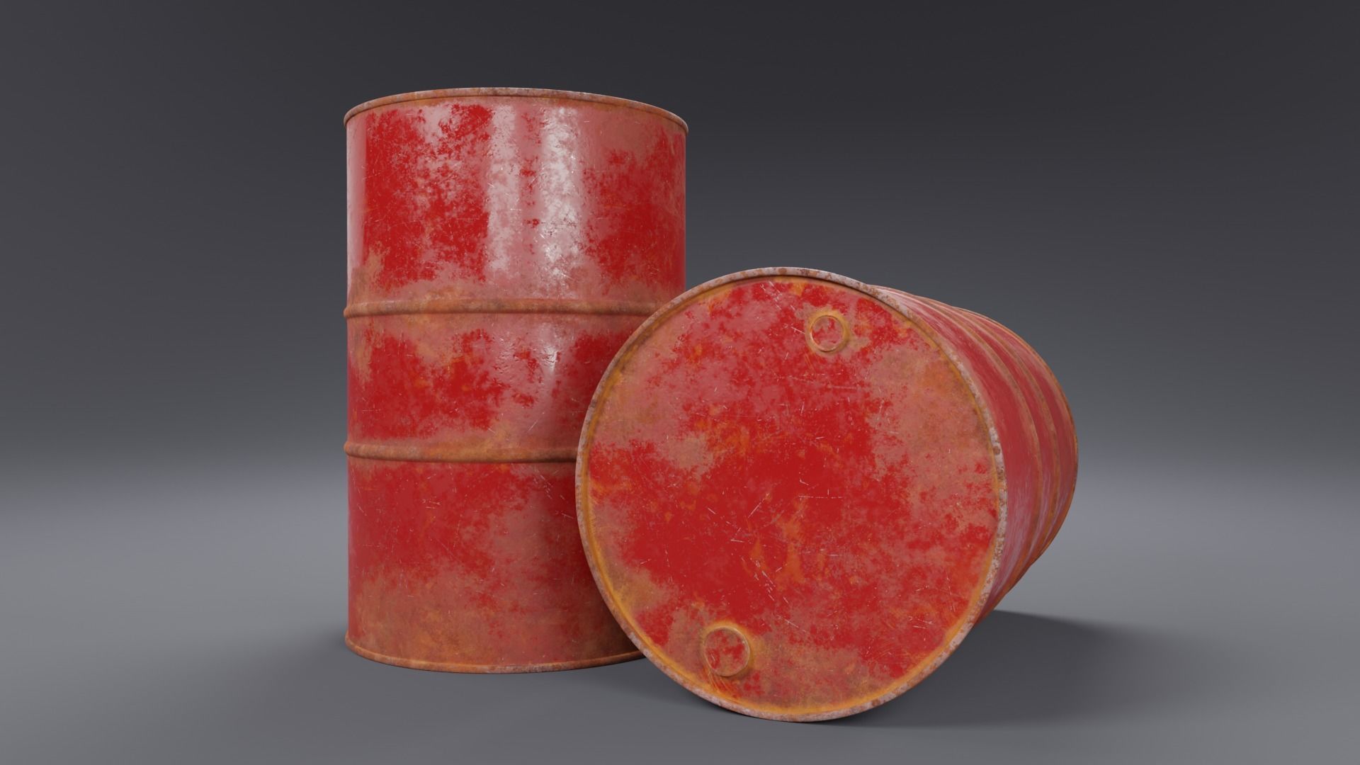 Barrel high and low-poly 3D model Low-poly 3D model_2