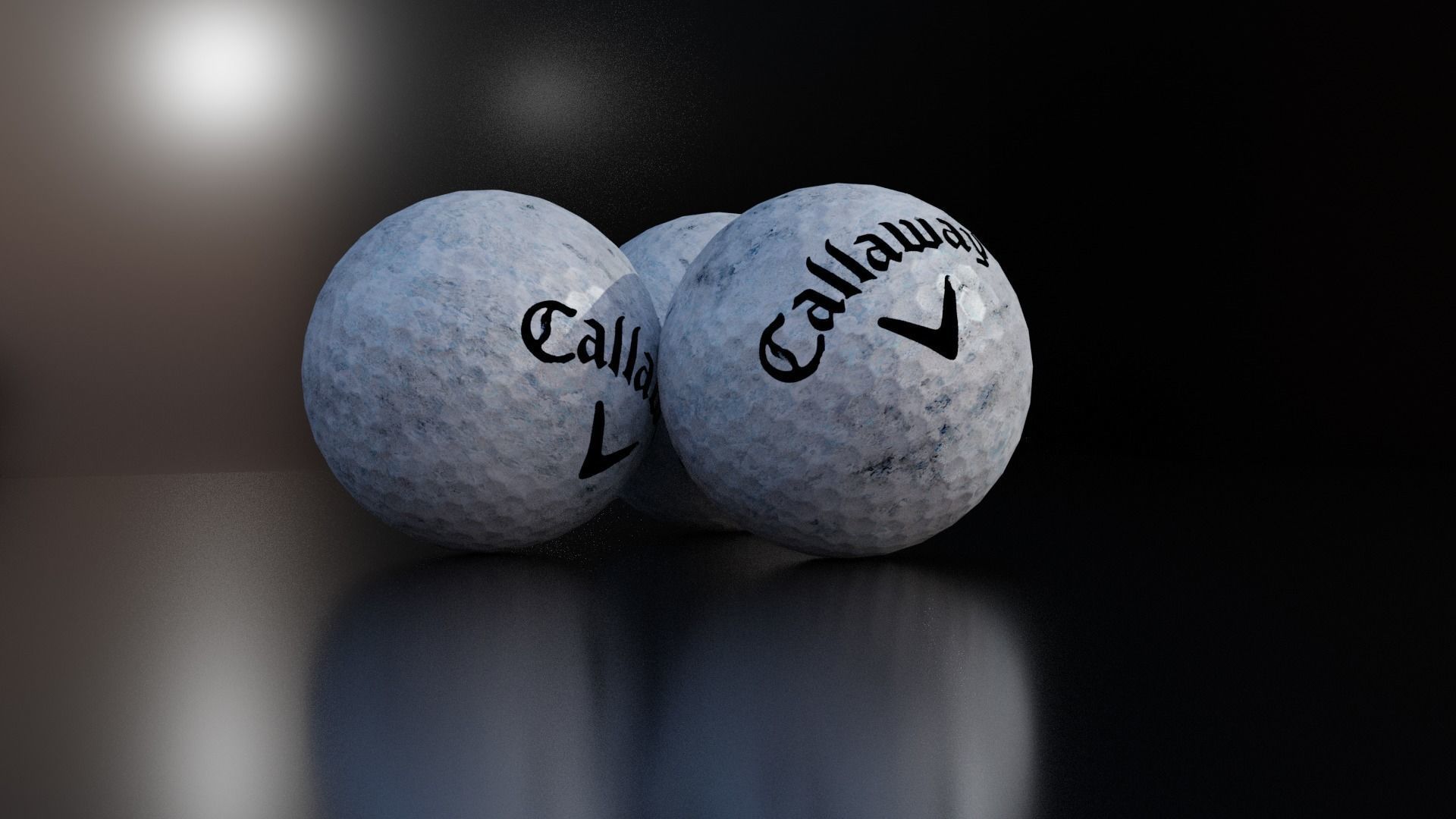 Golf Ball Low-poly 3D model_3