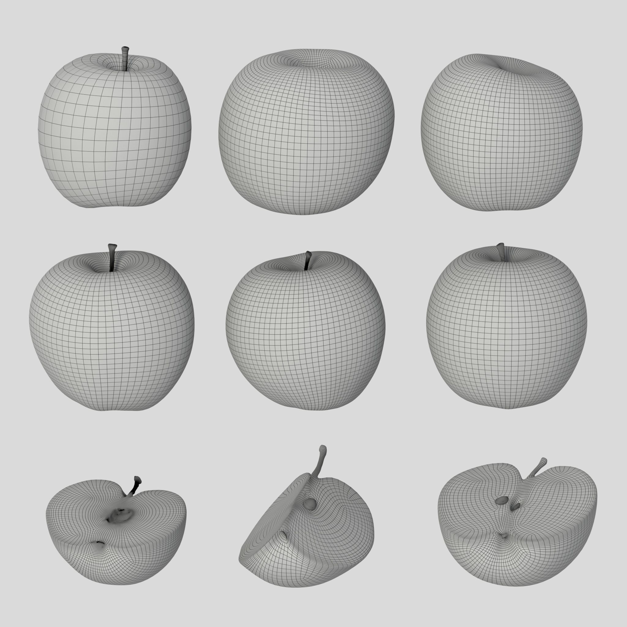 AppleRed apple 3D model_2