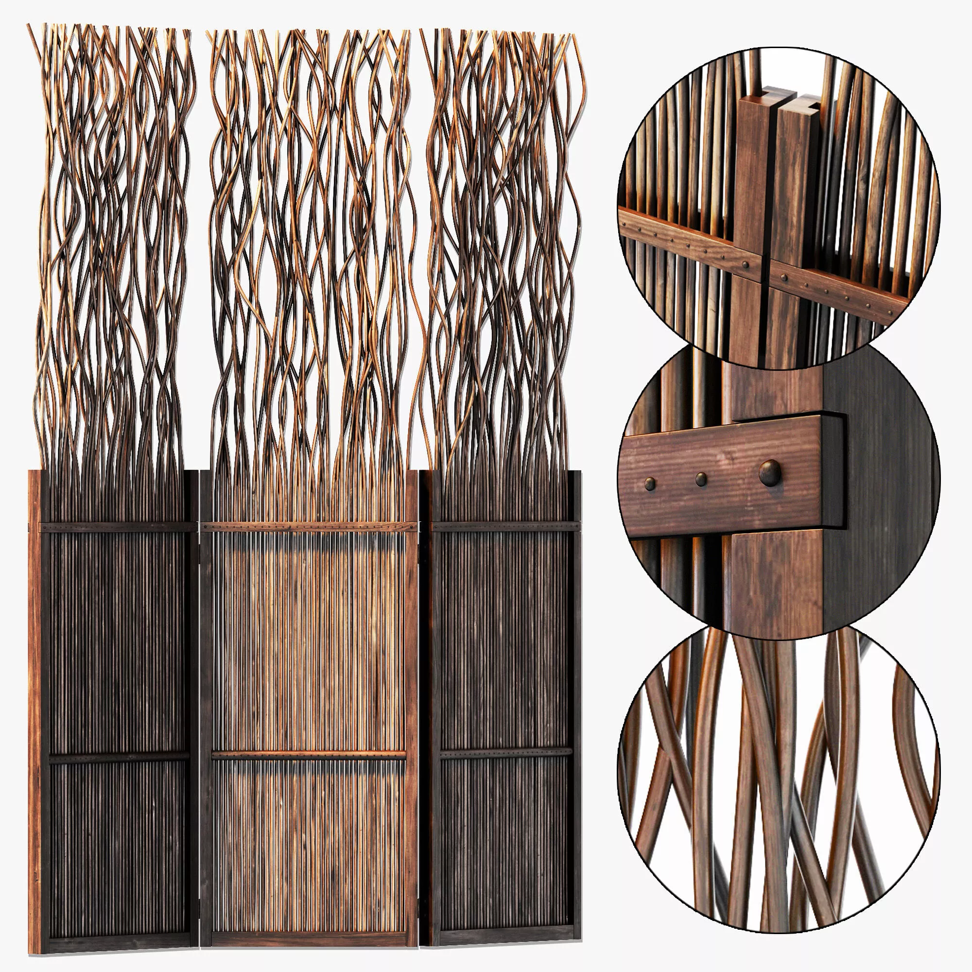 Screen branch crooked decor n1 3D model