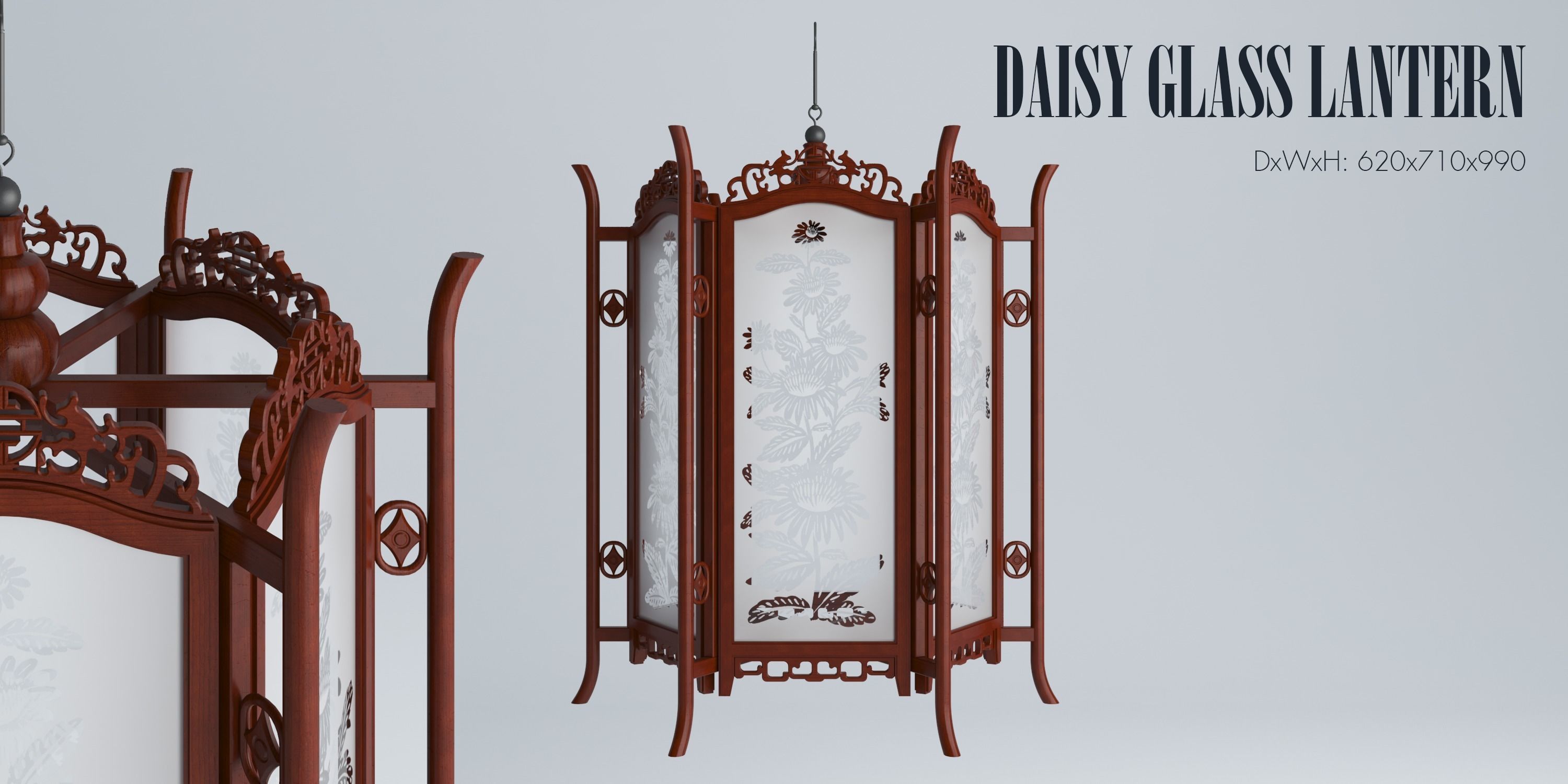 DAISY GLASS LANTERN 3D model_1
