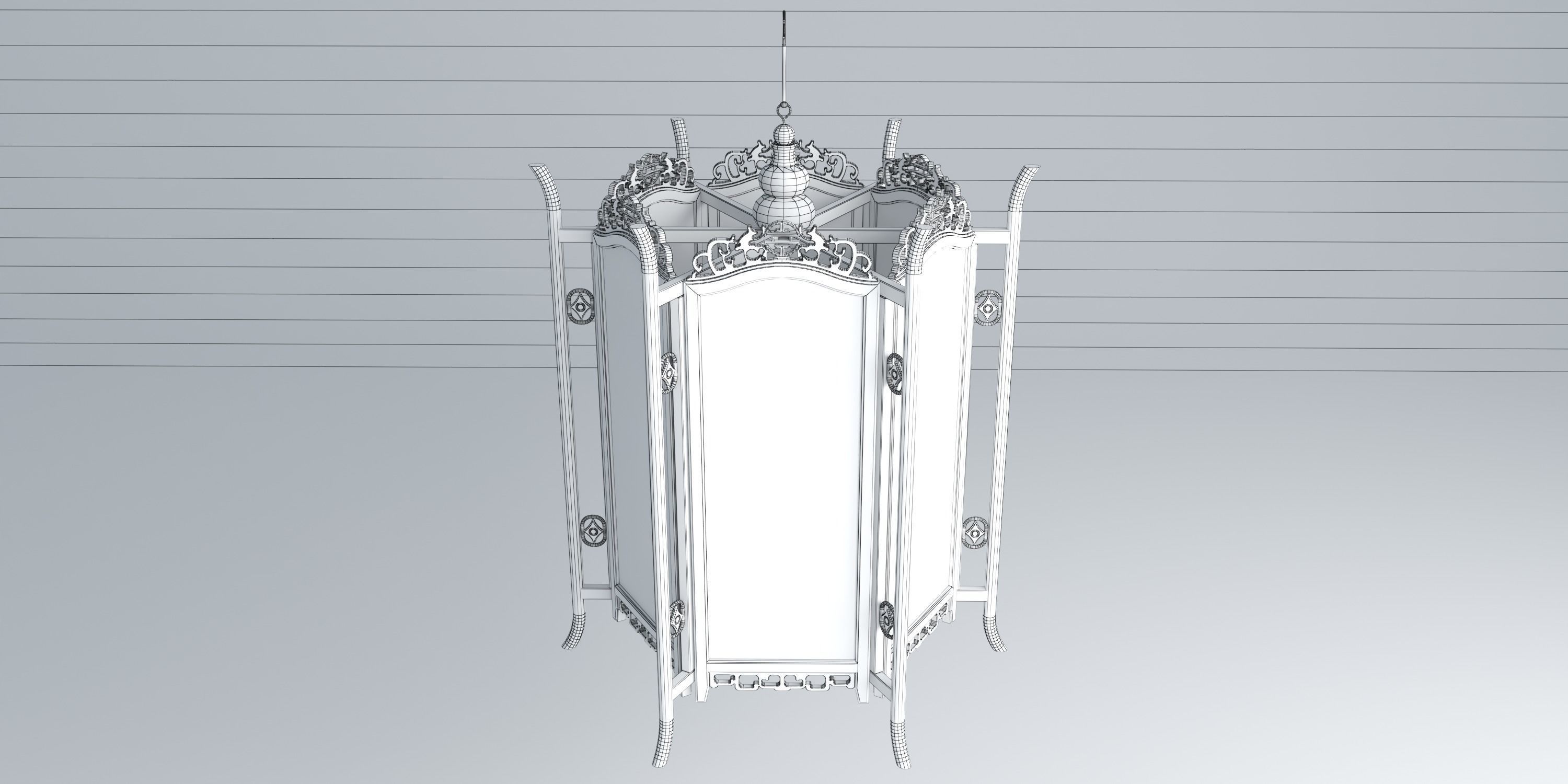 DAISY GLASS LANTERN 3D model_9