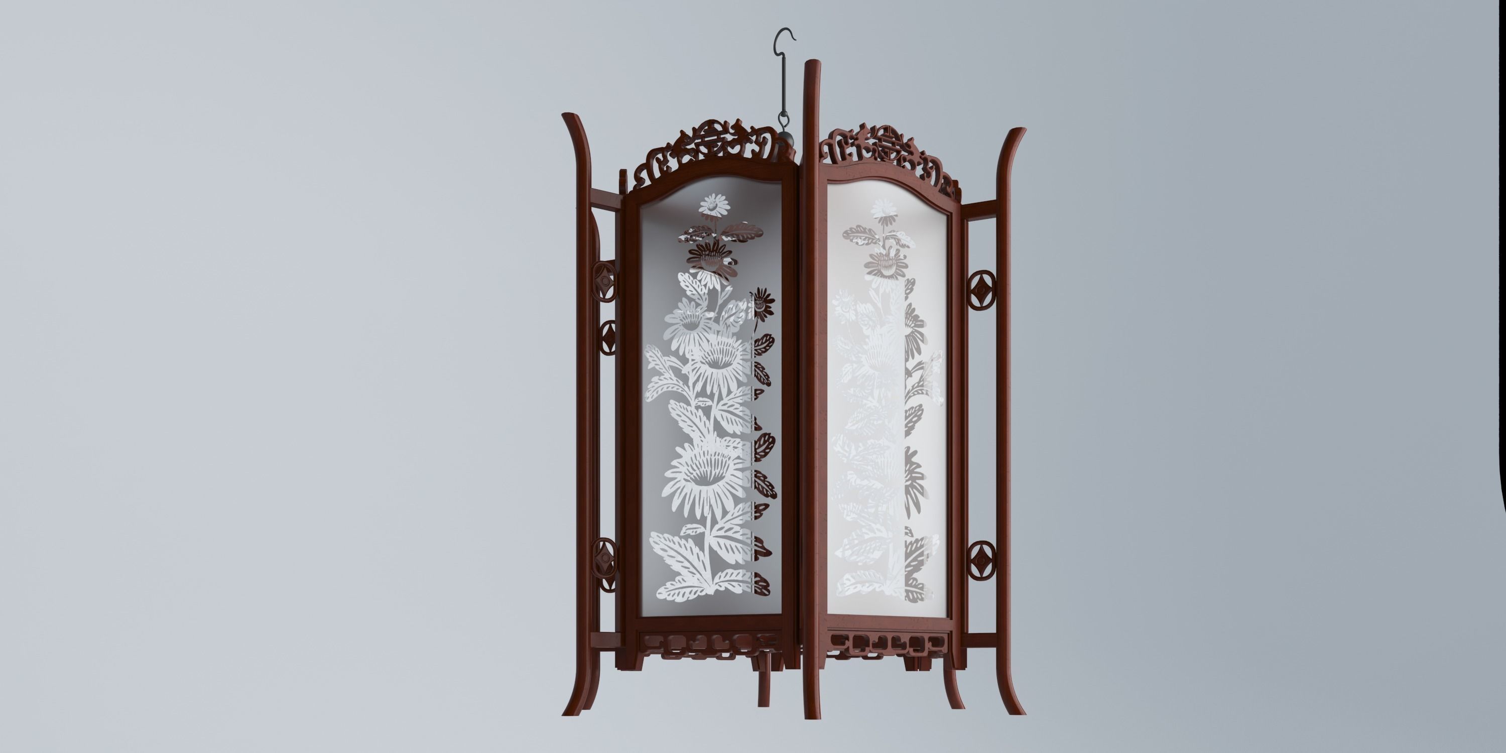 DAISY GLASS LANTERN 3D model_2