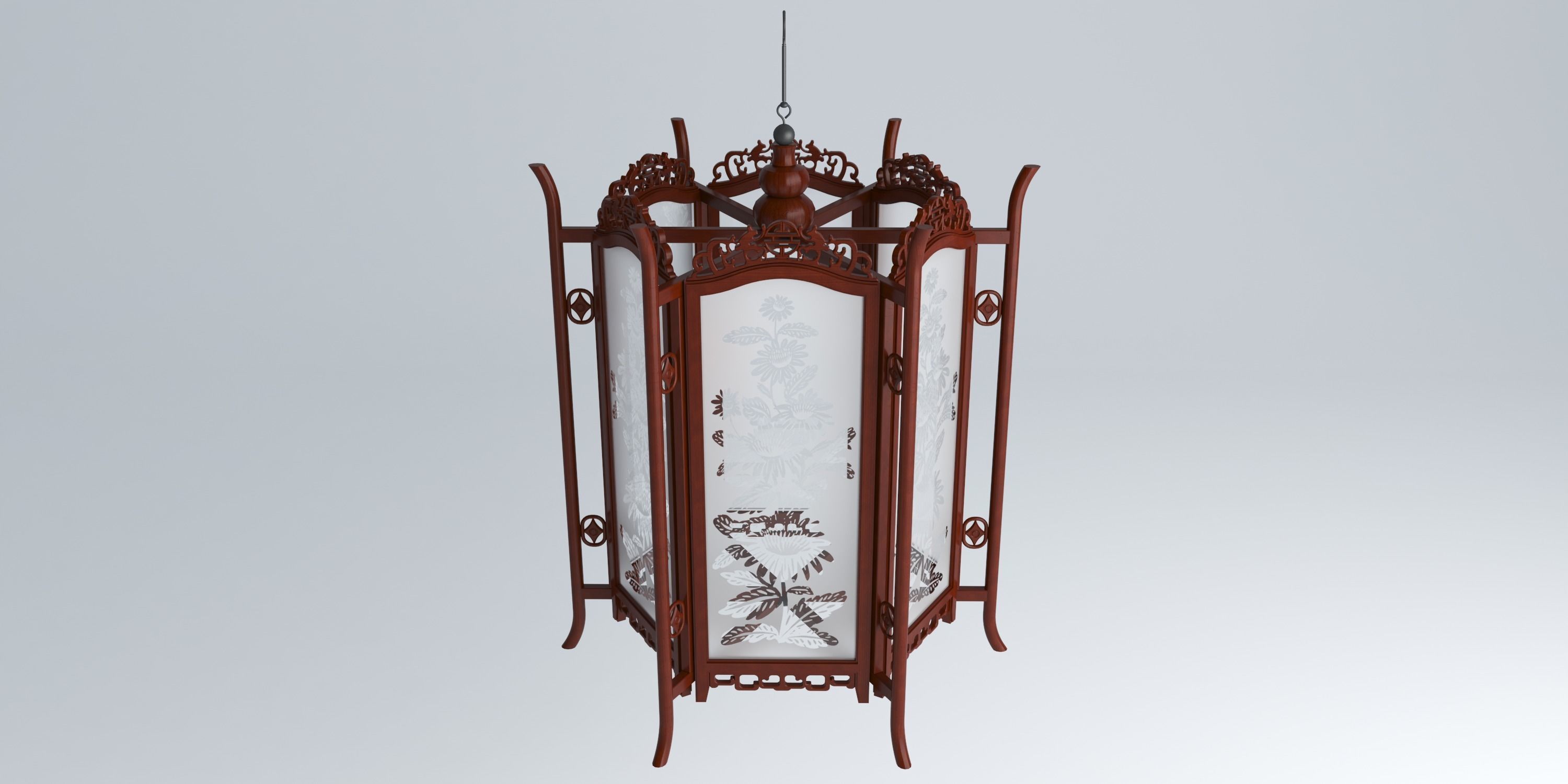 DAISY GLASS LANTERN 3D model_3