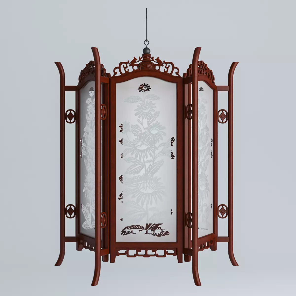 DAISY GLASS LANTERN 3D model_0