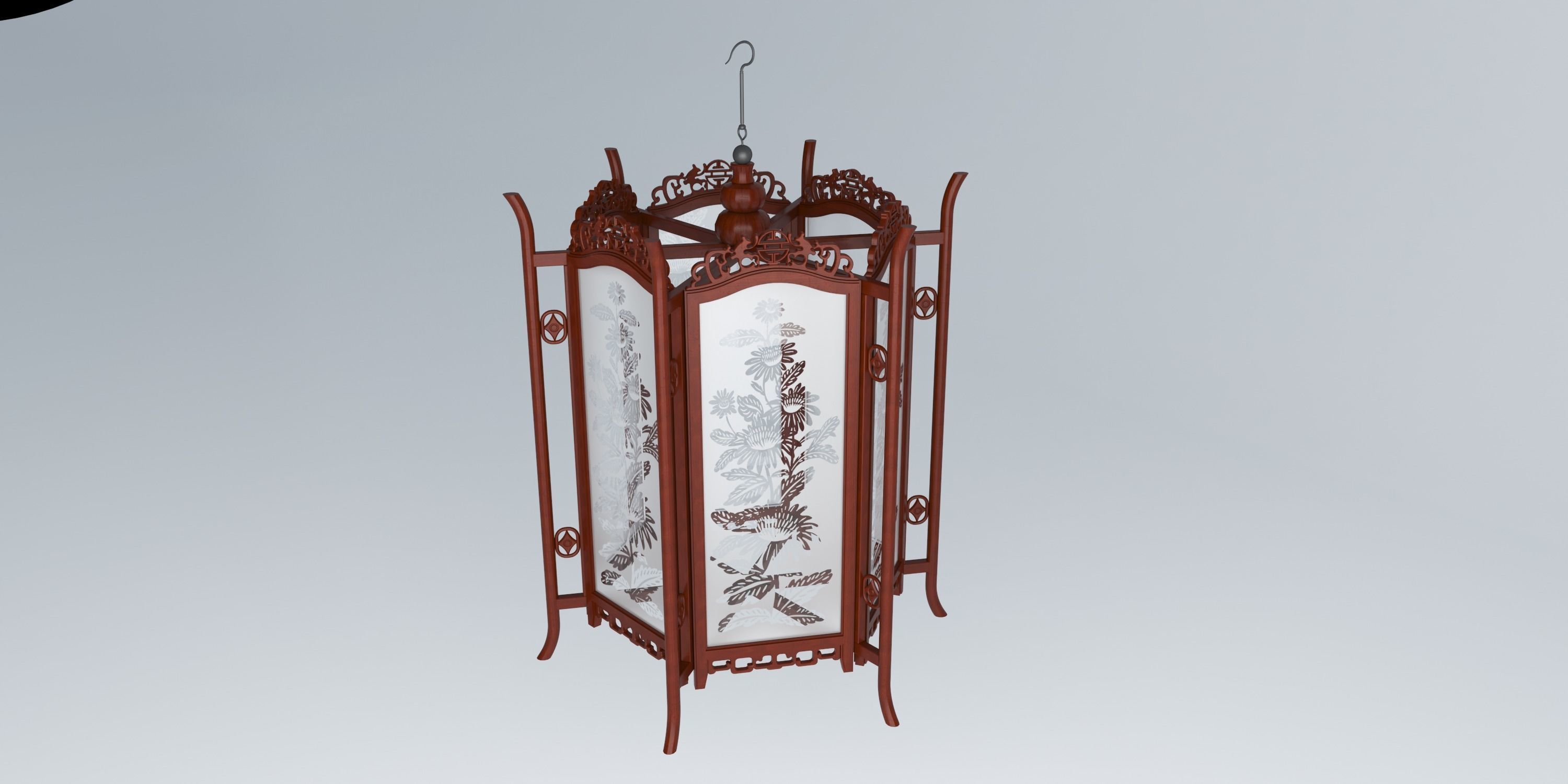 DAISY GLASS LANTERN 3D model_4