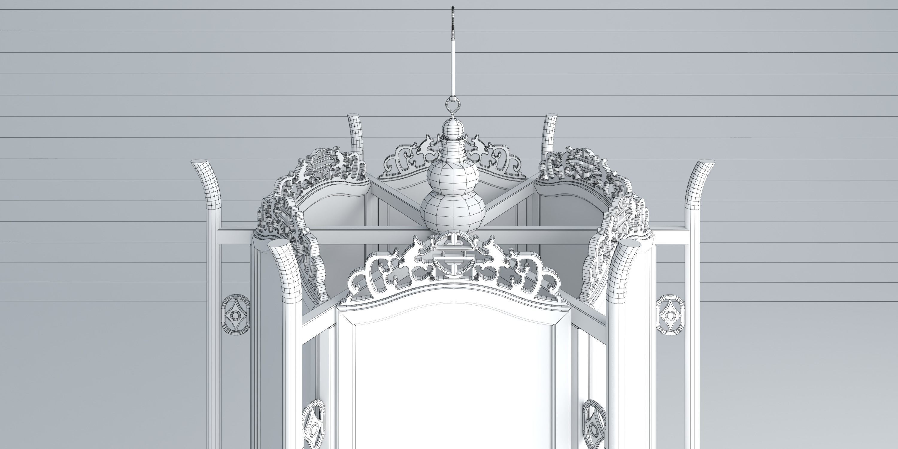 DAISY GLASS LANTERN 3D model_12