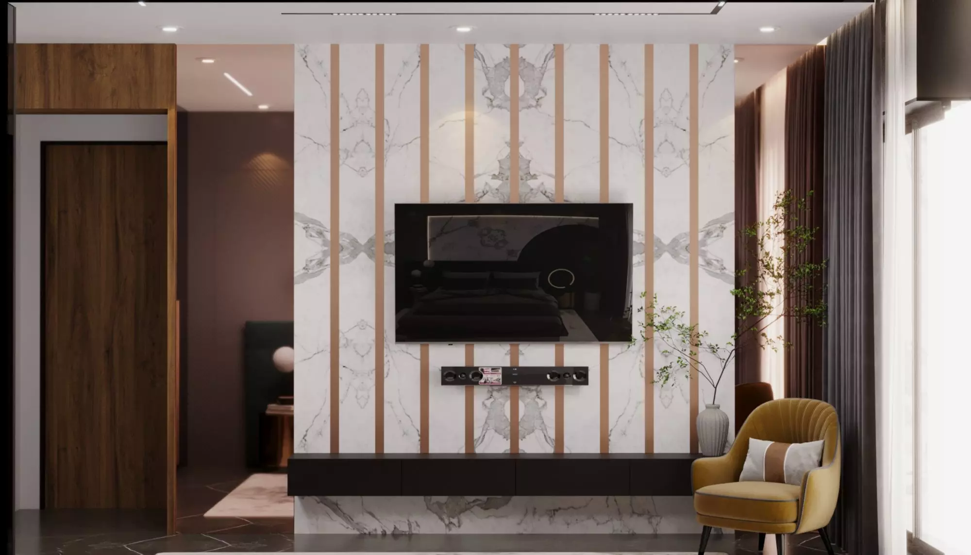 Bedroom interior scene 3D model Low-poly 3D model Low-poly 3D model