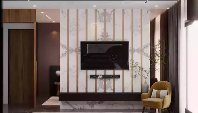 Bedroom interior scene 3D model Low-poly 3D model Low-poly 3D model