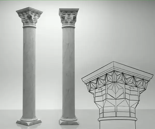 coulun and capital muqarnas 3D model