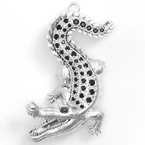 3D Printable crocodile Alligator pendant 3D print model 3D model