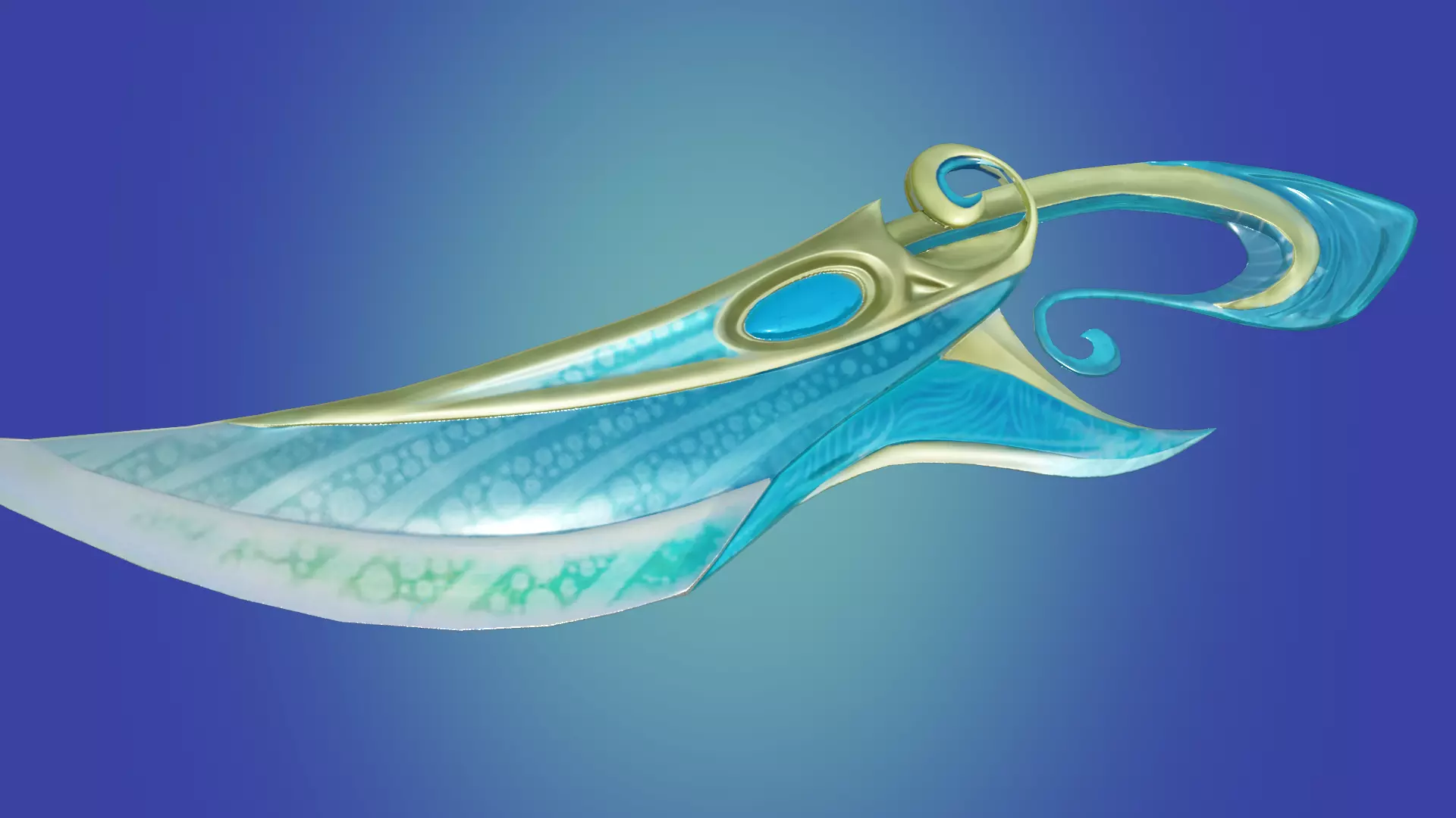 blue dagger PBR low poly game ready Low-poly 3D model