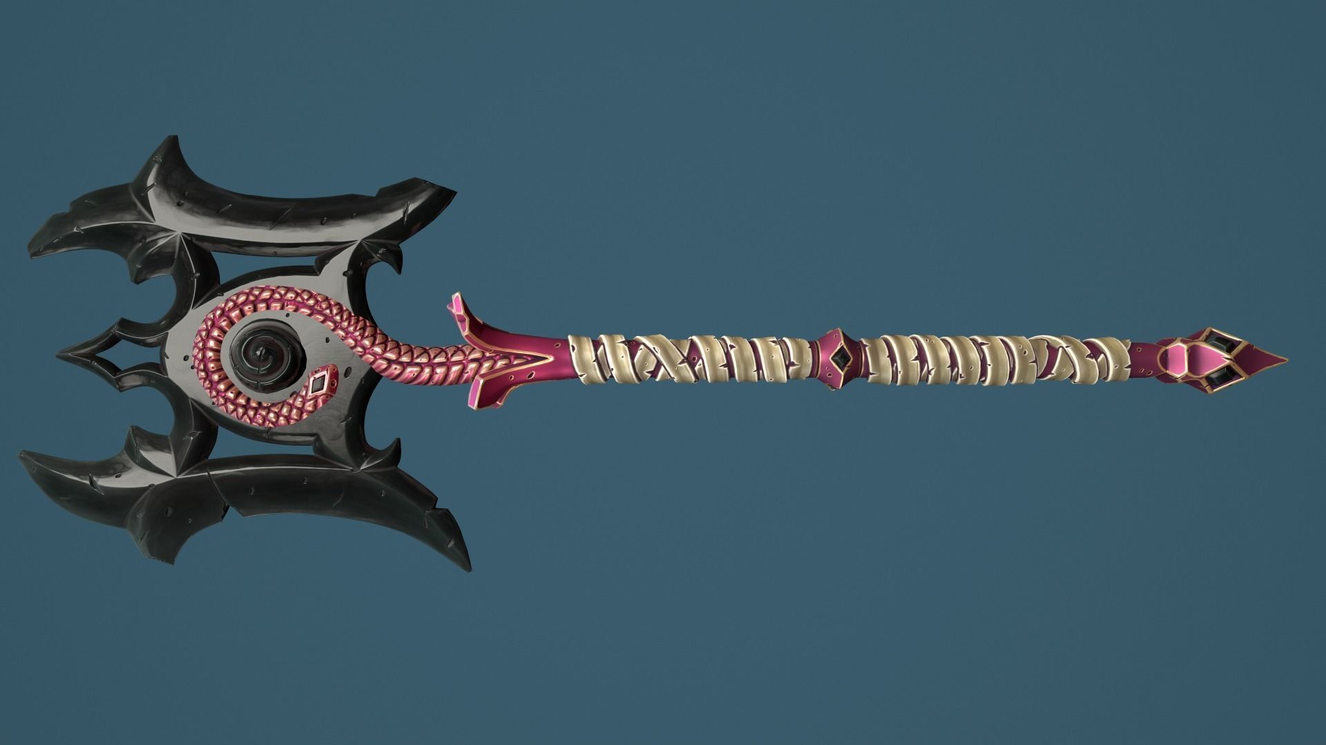 Snake poleaxe Low-poly 3D model_18