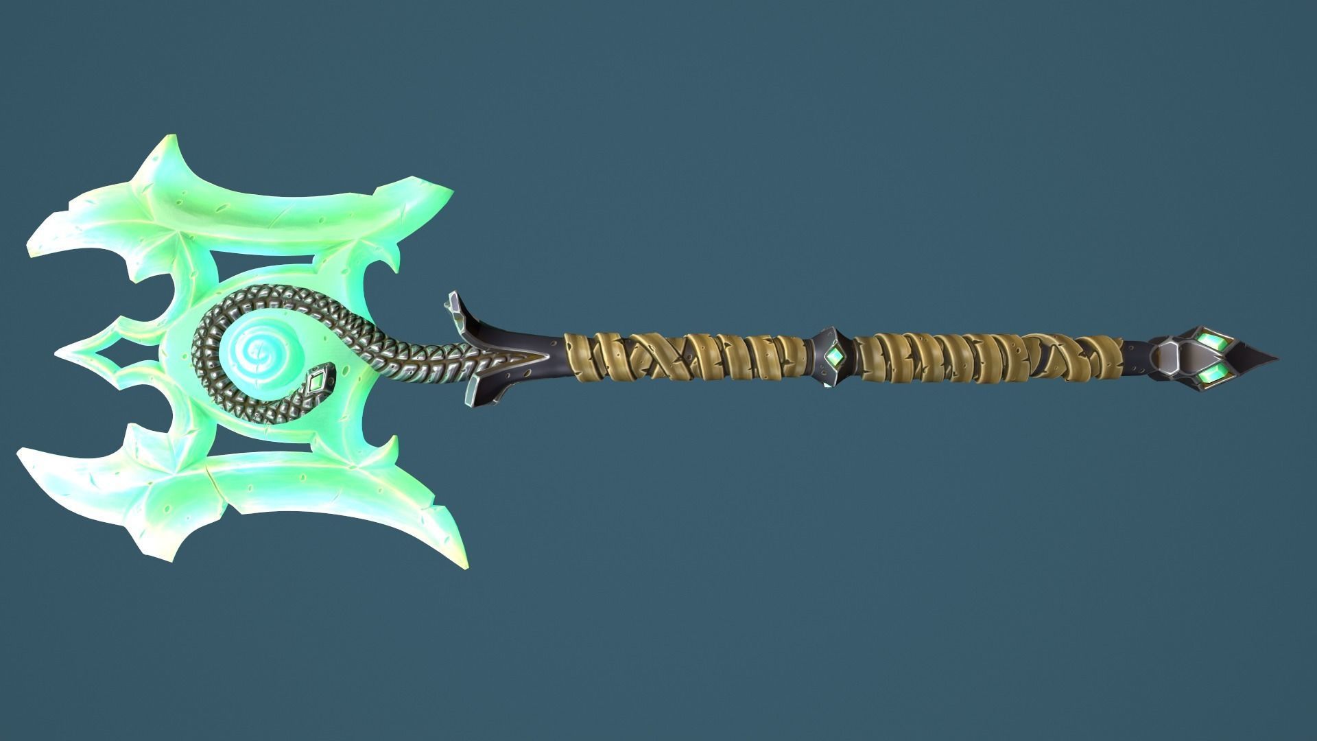 Snake poleaxe Low-poly 3D model_15