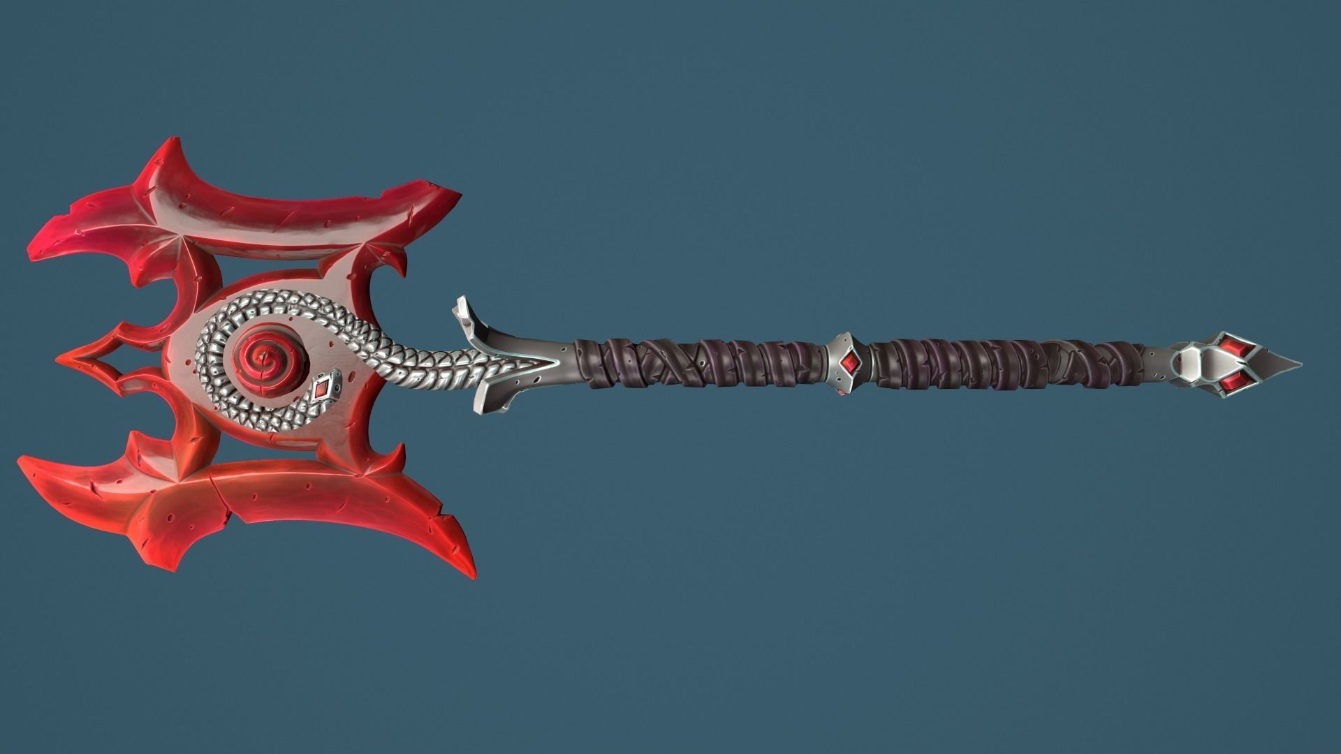 Snake poleaxe Low-poly 3D model_12