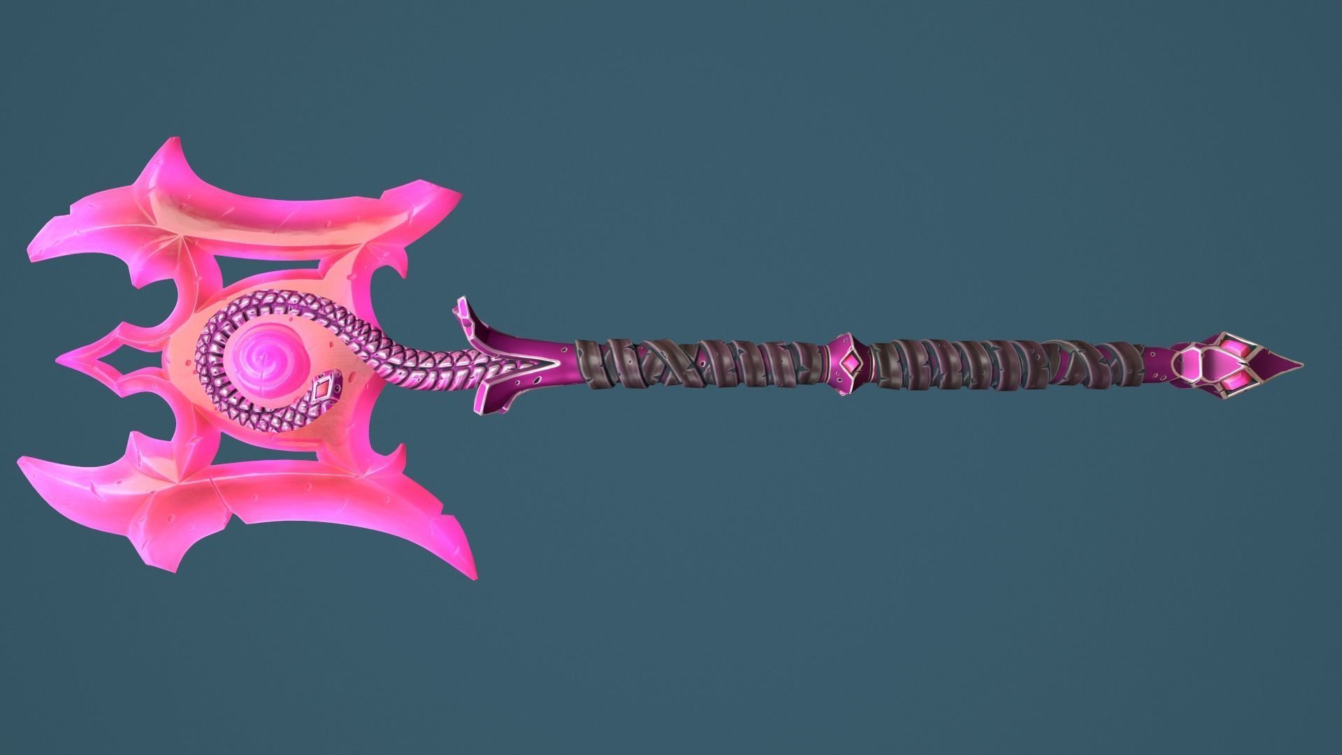 Snake poleaxe Low-poly 3D model_11