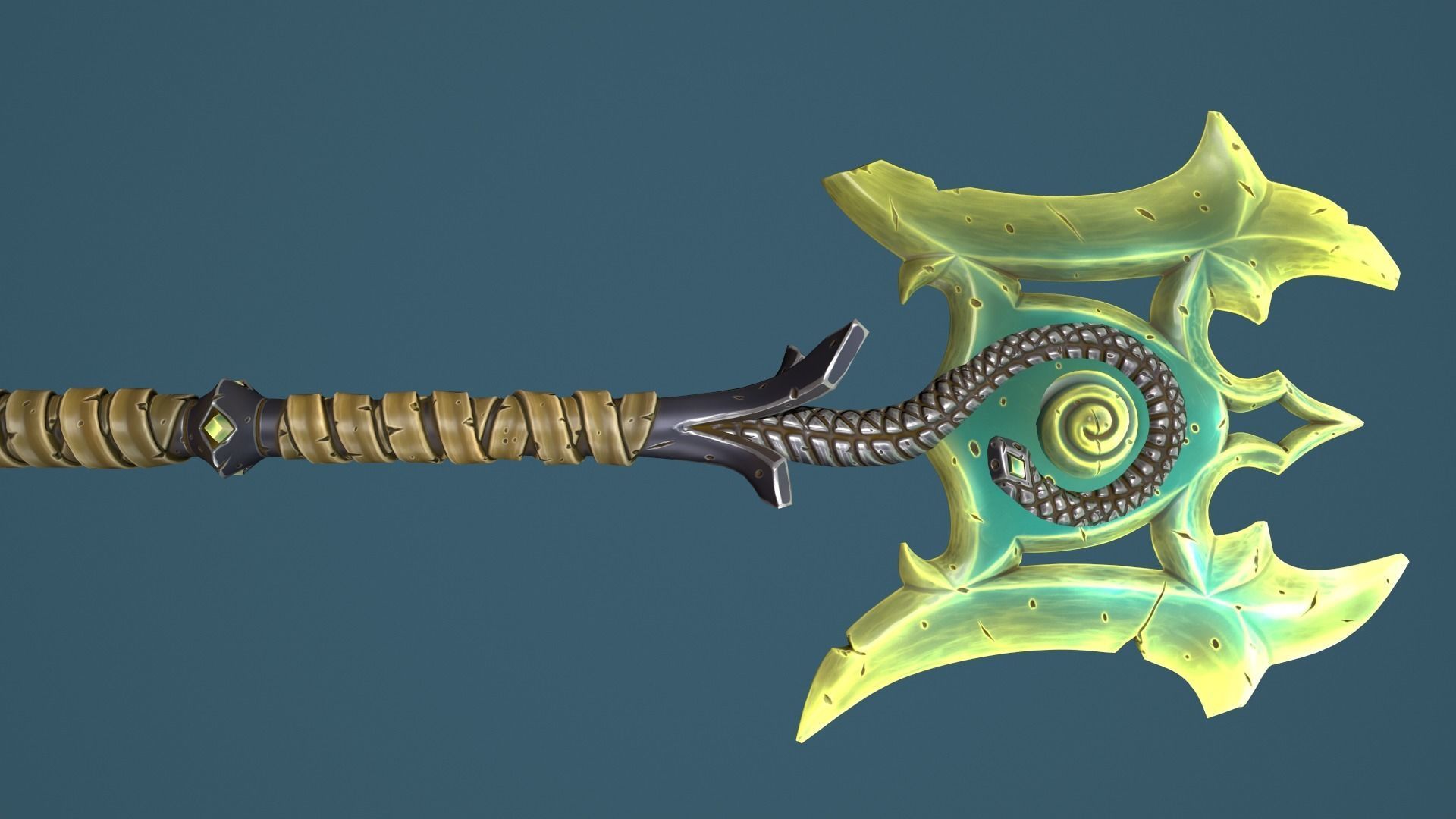 Snake poleaxe Low-poly 3D model_21