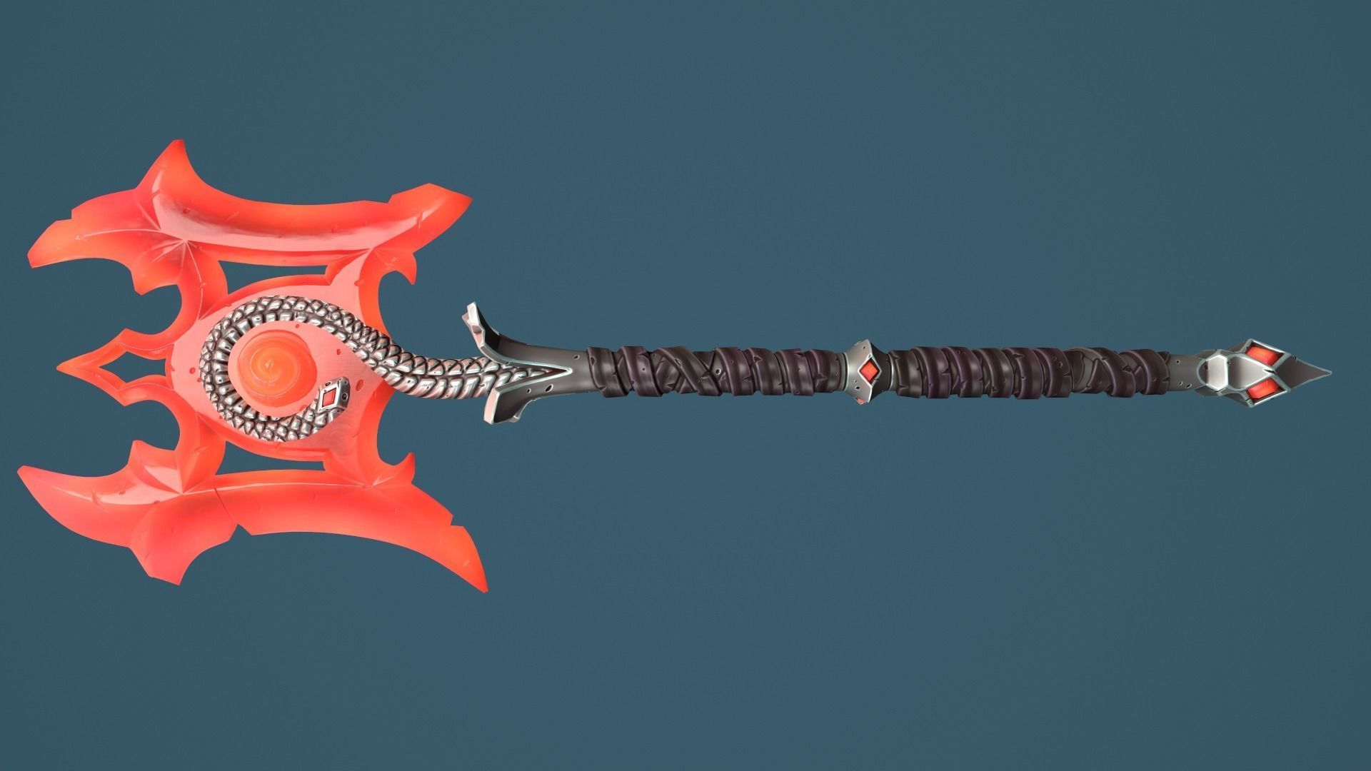 Snake poleaxe Low-poly 3D model_13