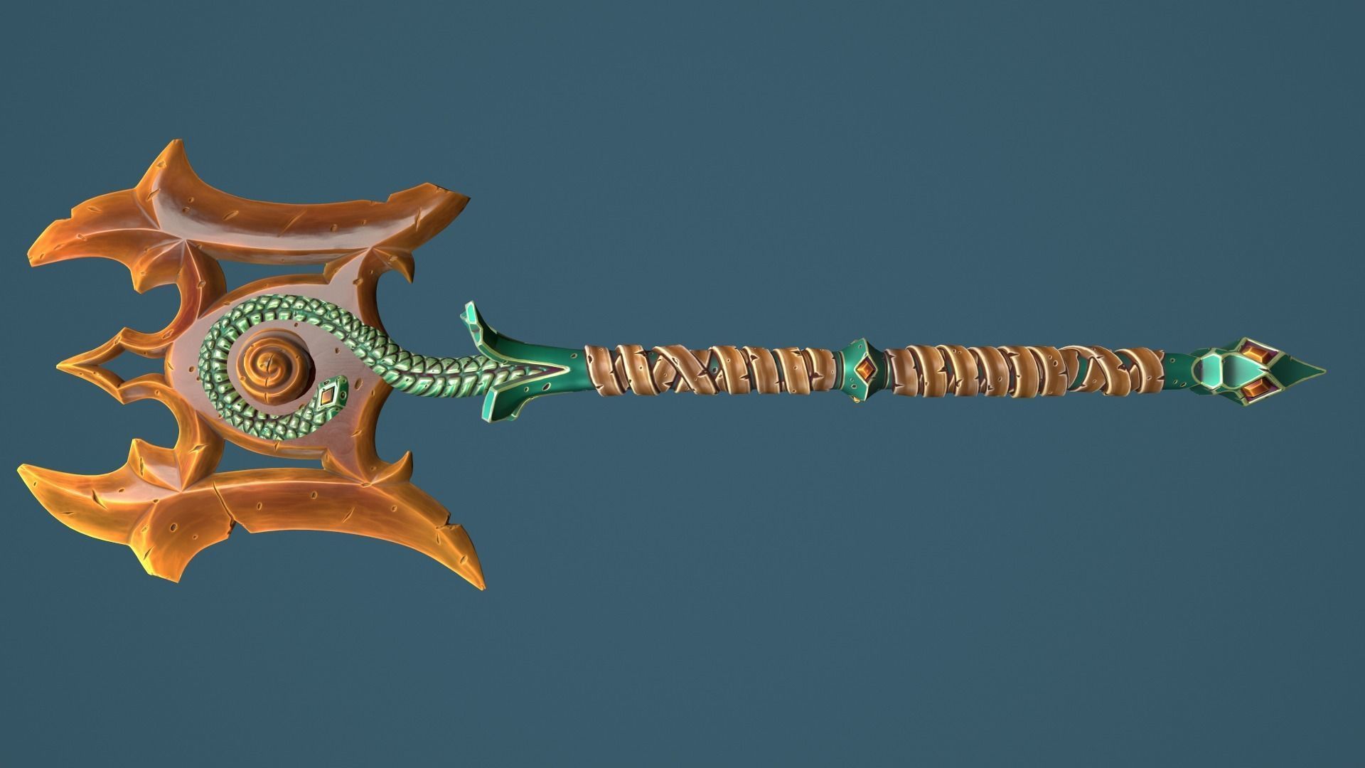 Snake poleaxe Low-poly 3D model_6