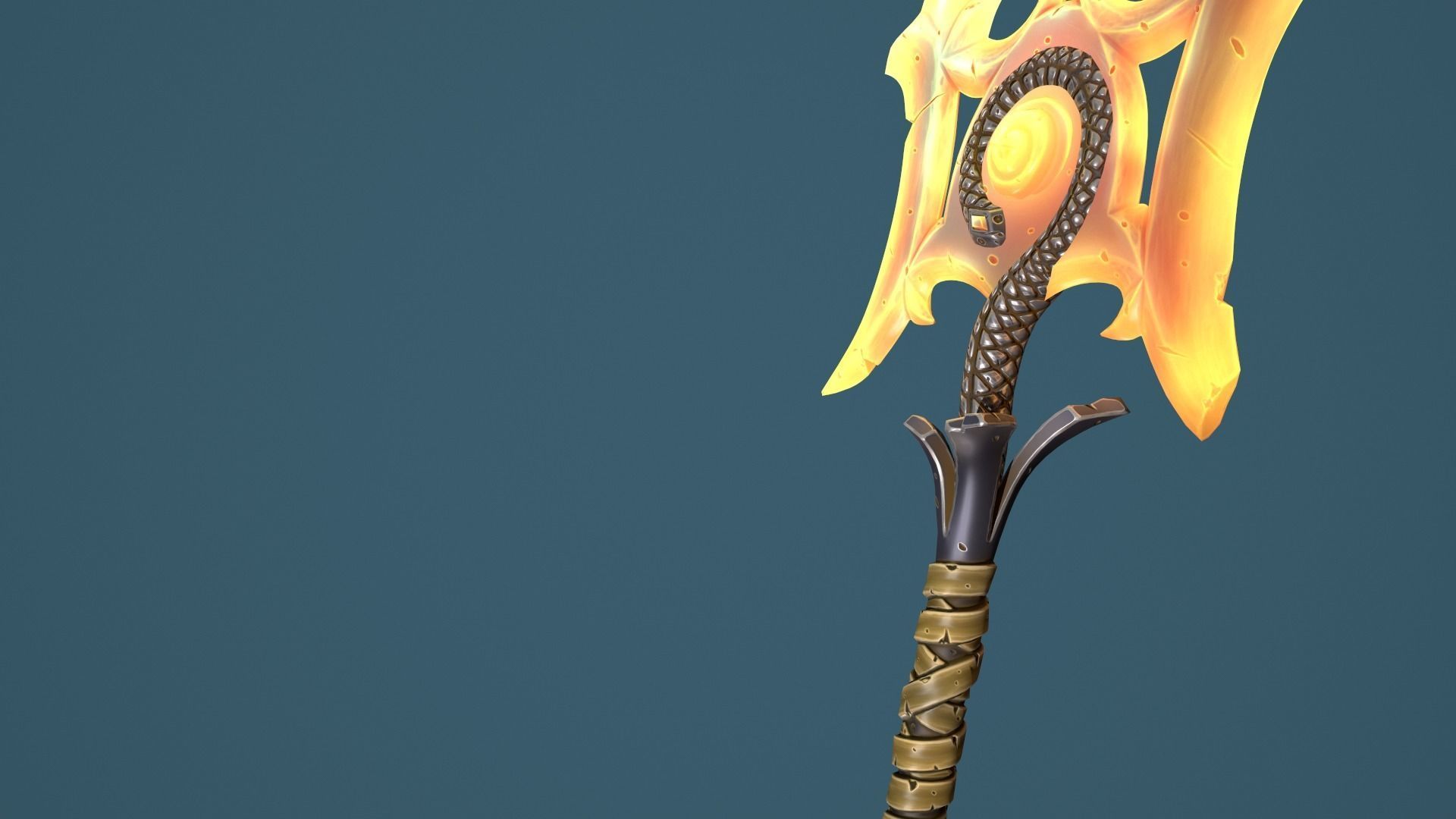 Snake poleaxe Low-poly 3D model_26