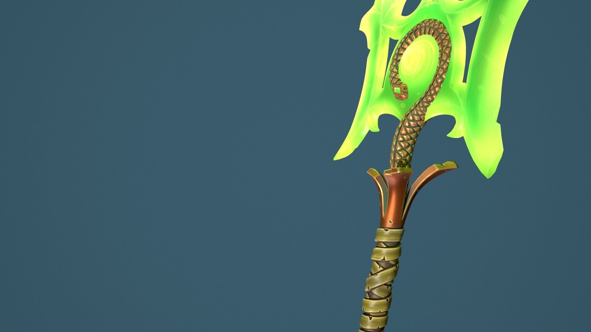 Snake poleaxe Low-poly 3D model_24