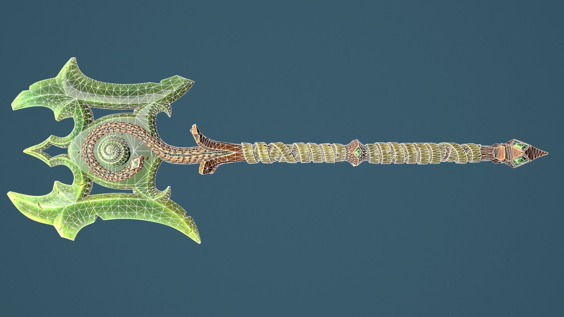 Snake poleaxe Low-poly 3D model_3