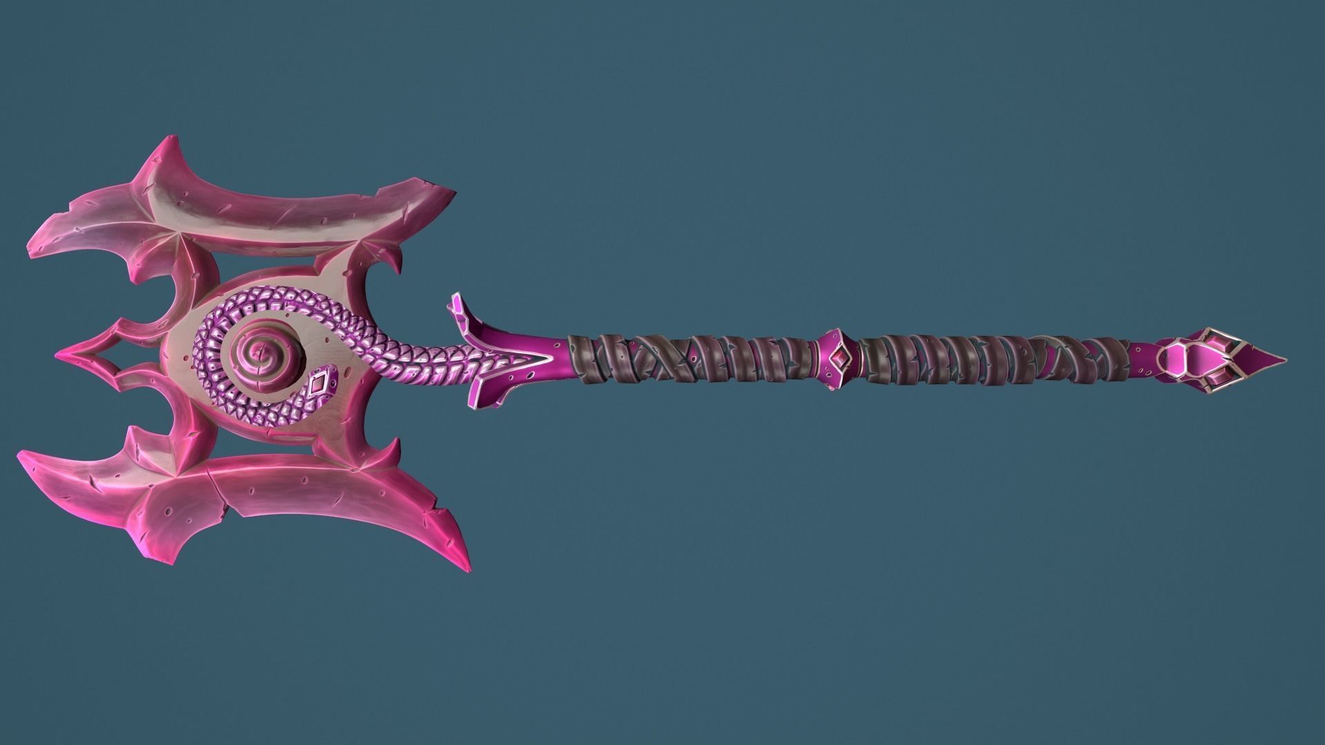 Snake poleaxe Low-poly 3D model_10