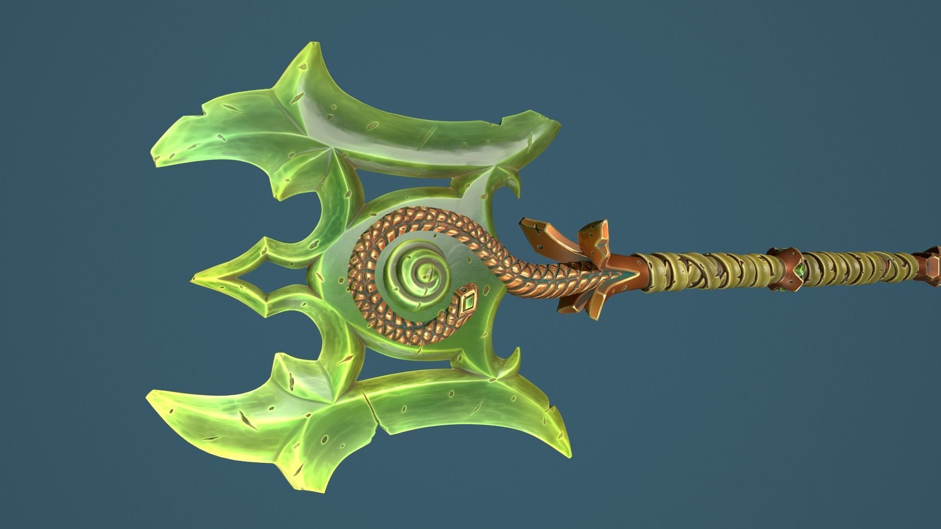 Snake poleaxe Low-poly 3D model_20