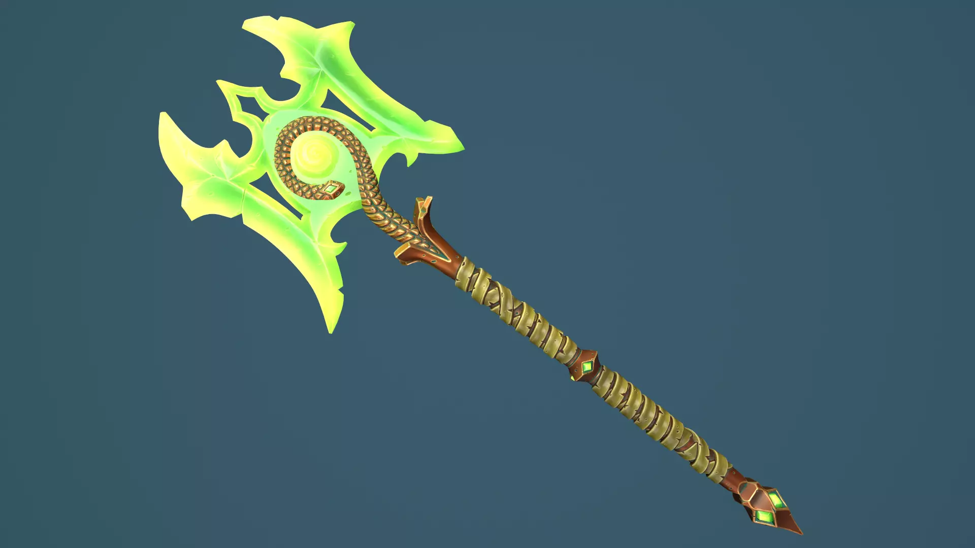 Snake poleaxe Low-poly 3D model_0