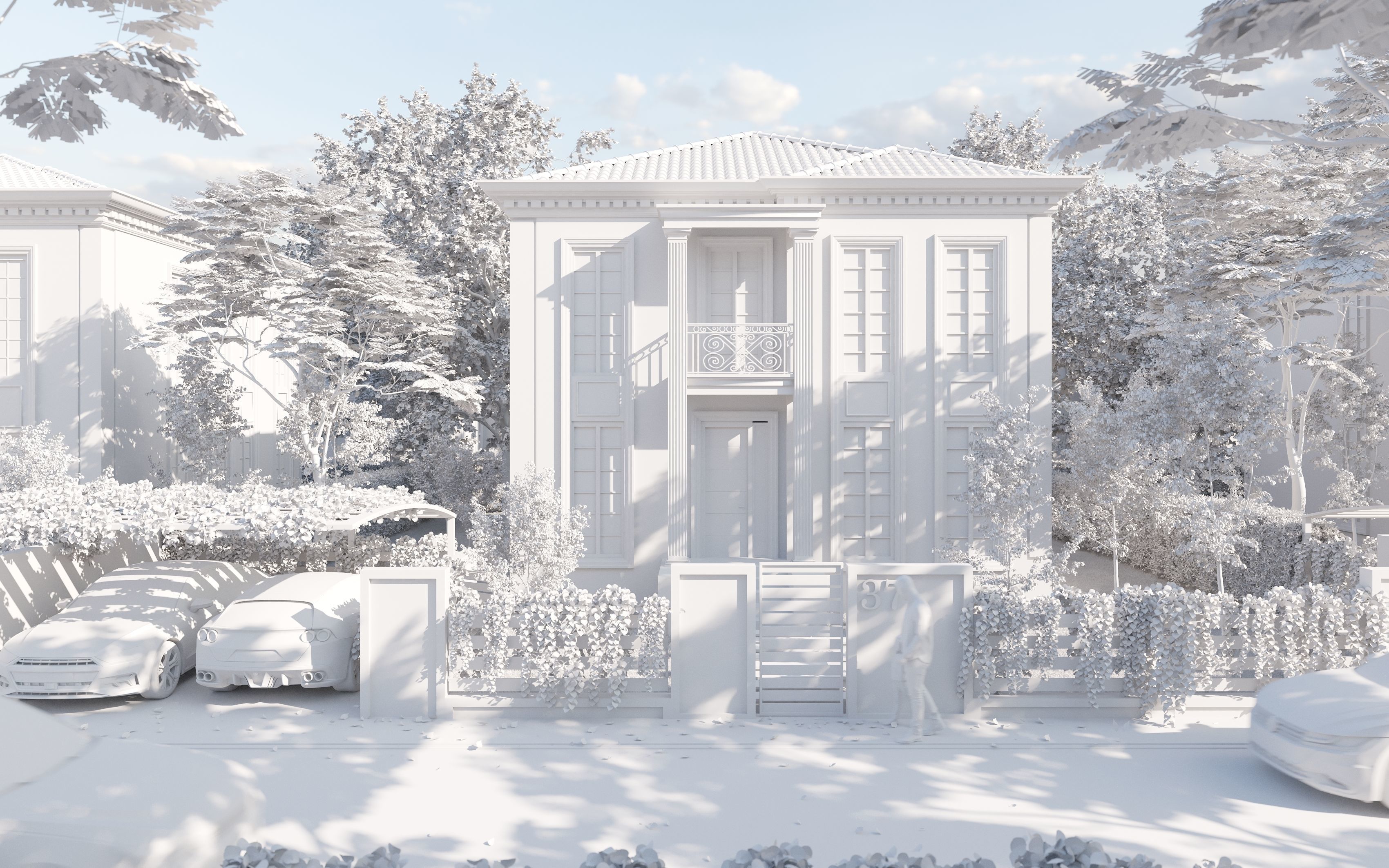 5 Neoclassical Villas 3D model_1