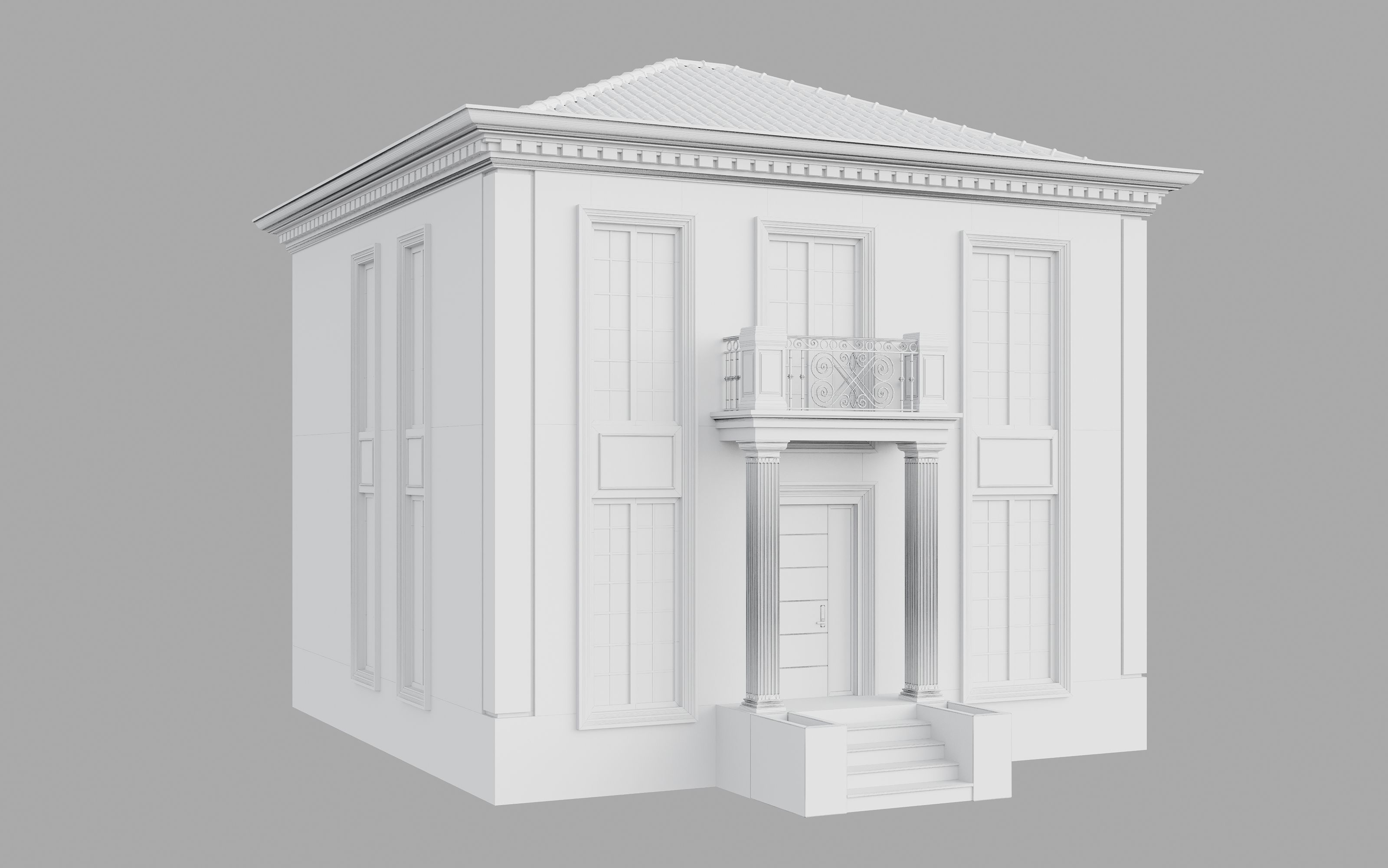 5 Neoclassical Villas 3D model_3