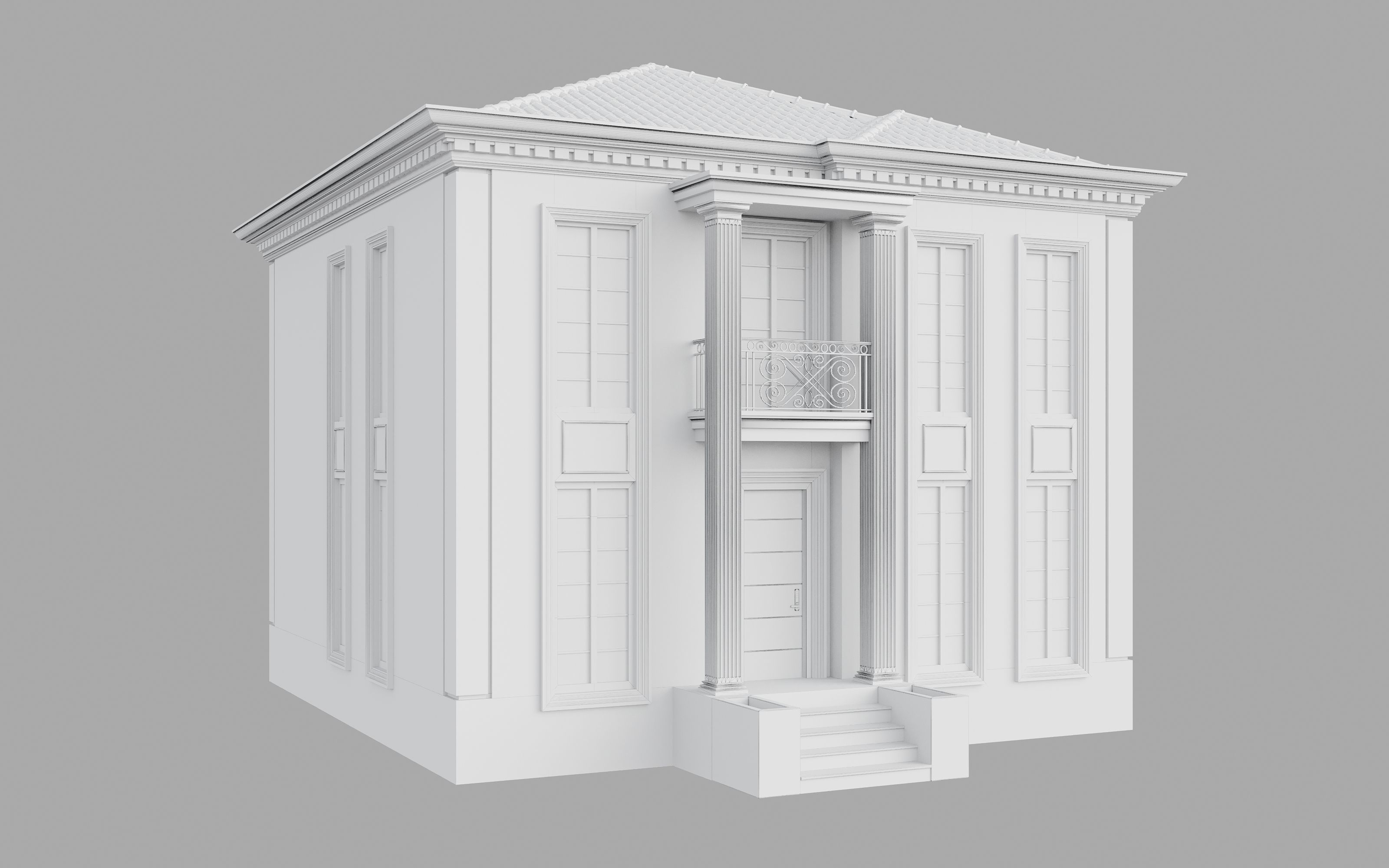 5 Neoclassical Villas 3D model_5