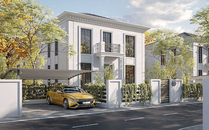 5 Neoclassical Villas 3D model 3