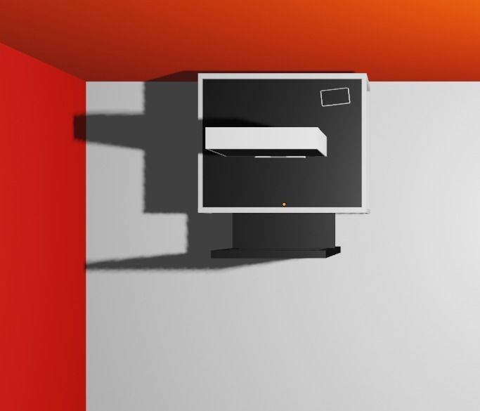 Office with desktop chair table and phone Free low-poly 3D model_3