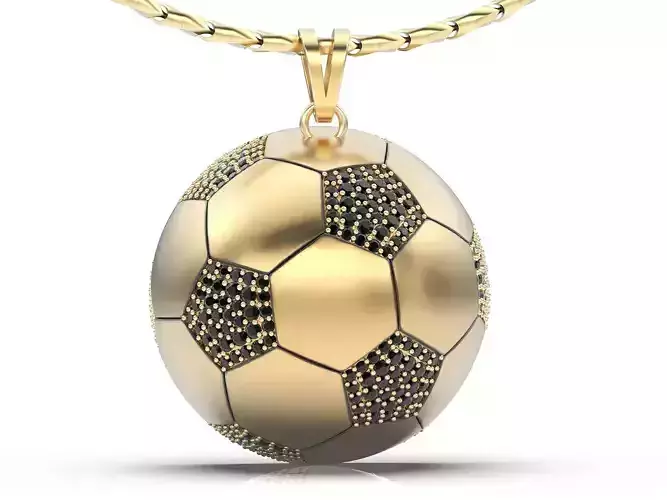 Soccer Football Pendant jewelry Silver Gold  Print